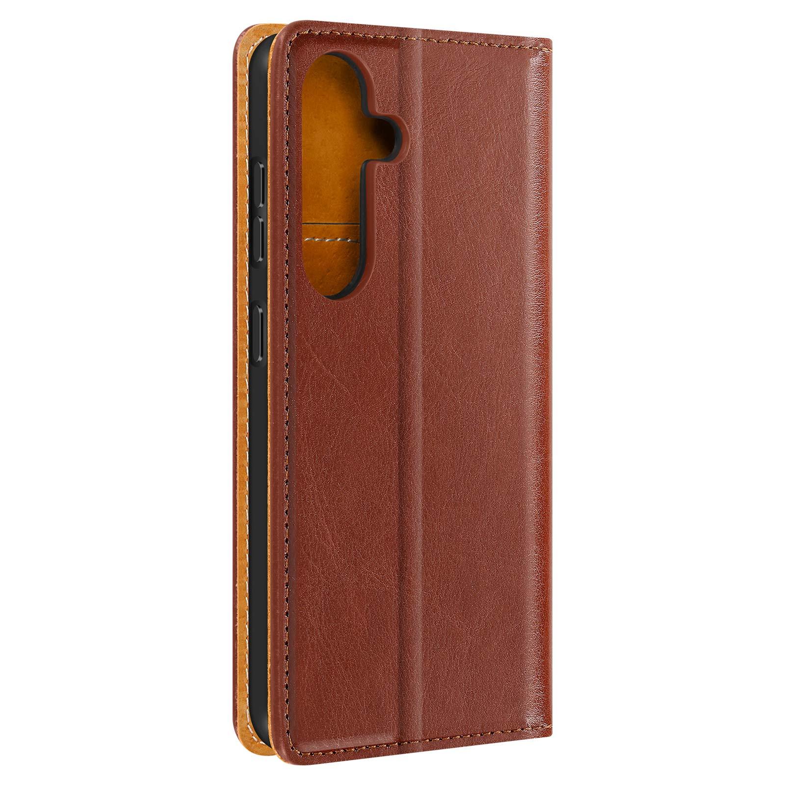 Avizar Lederhülle Samsung S24 Braun