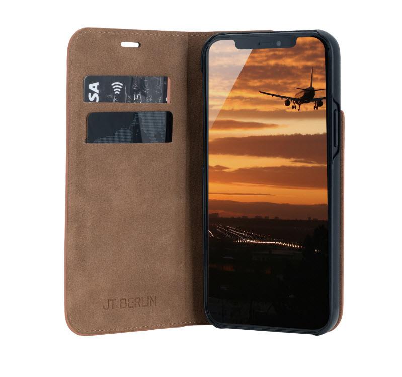 JTBerlin iPhone 12 Pro Max - Jt Berlin Tegel Flip Case Cognac