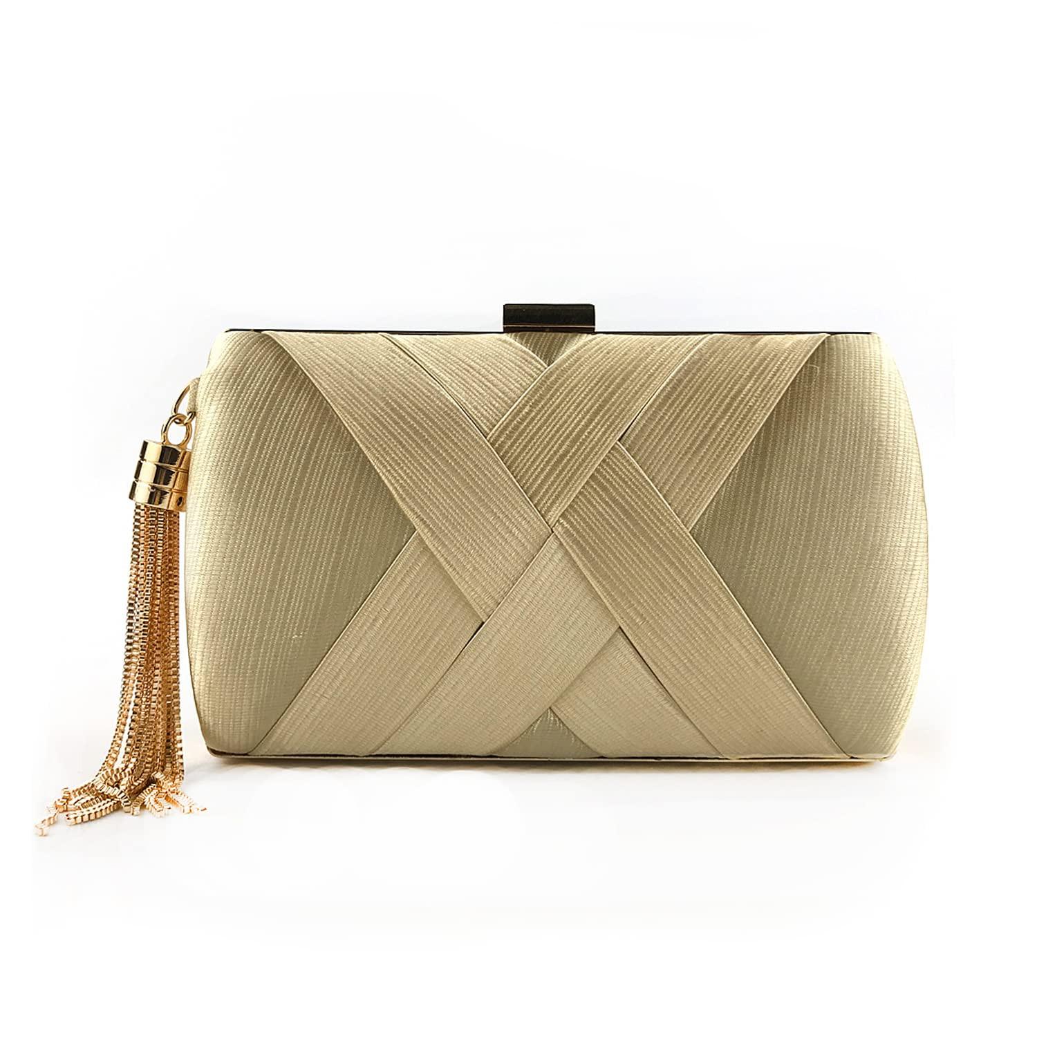 Only-bags.store Abend Clutches Tasche Satin Hochzeit Party Abend Tasche Quaste Anhänger Abend Clutches Tasche Satin Hochzeit Party Abend Tasche Quaste Anhänger