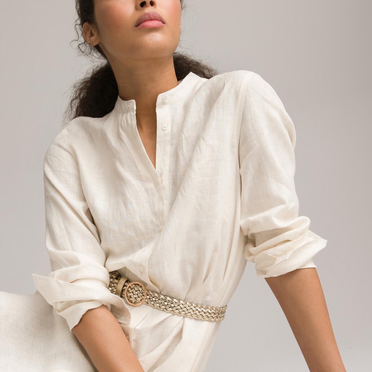 La Redoute Collections Langärmeliges Leinen Maxikleid