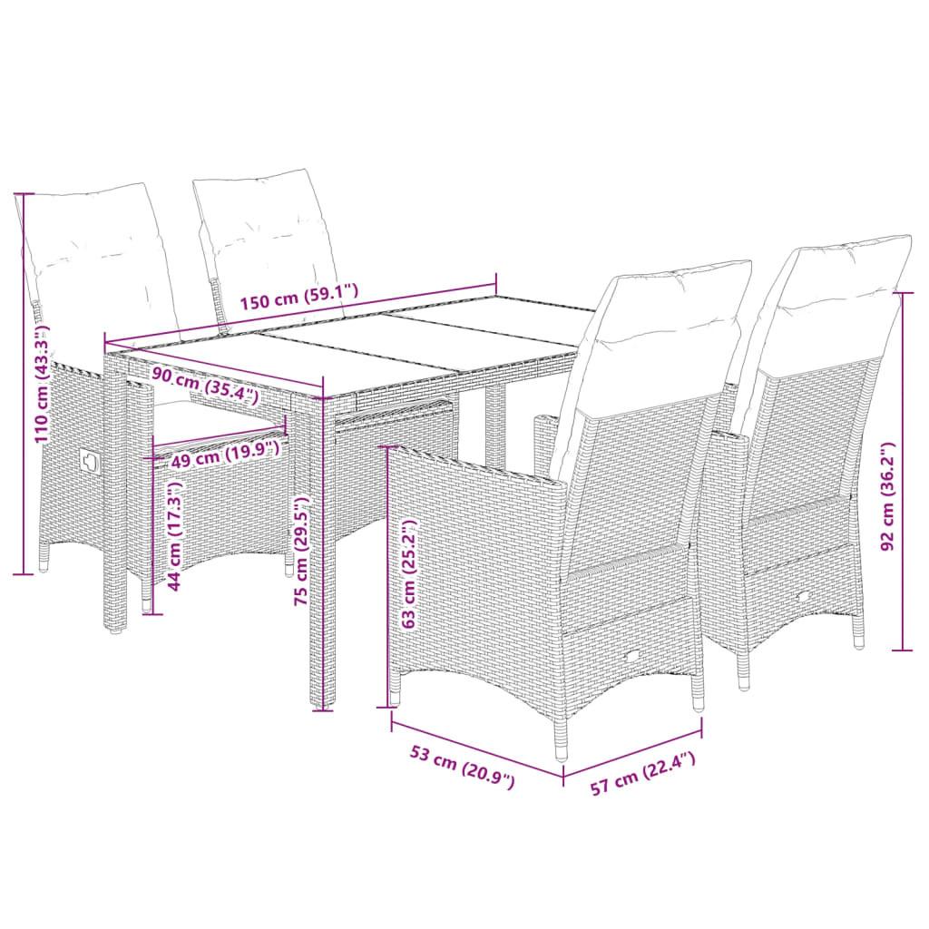 VidaXL Garten essgruppe poly-rattan