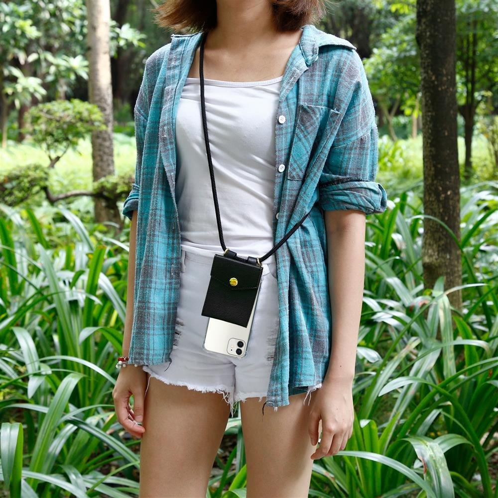 Cadorabo Handy Kette für Apple iPhone 12 MINI Silikon mit Gold Ringen