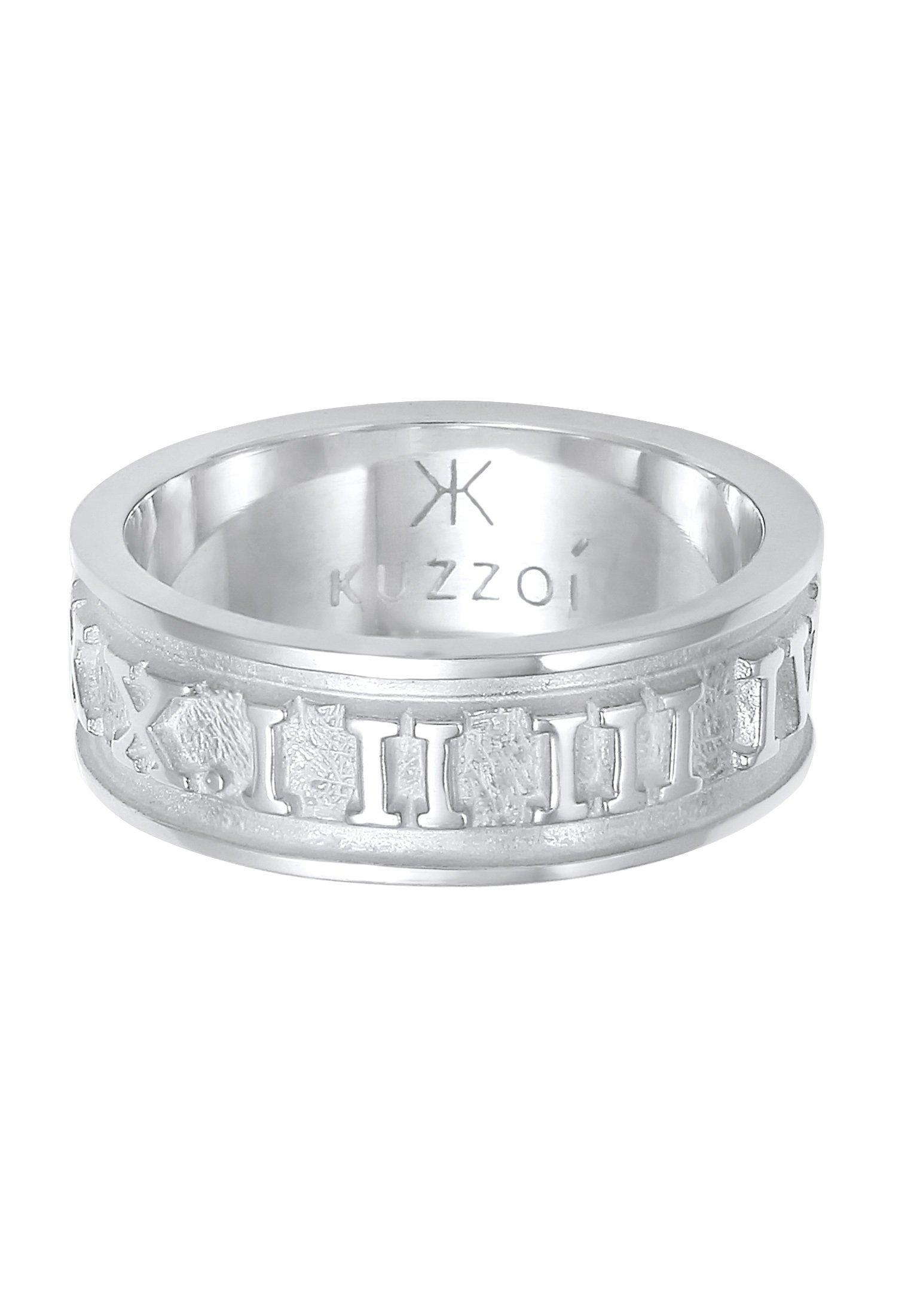 Kuzzoi Ring Bandring Römische Zahlen 925 Silber