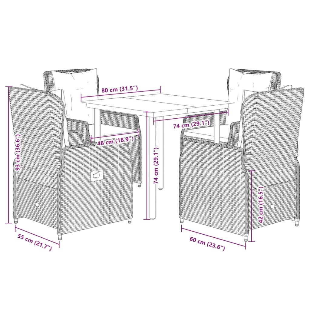 VidaXL Garten essgruppe poly-rattan