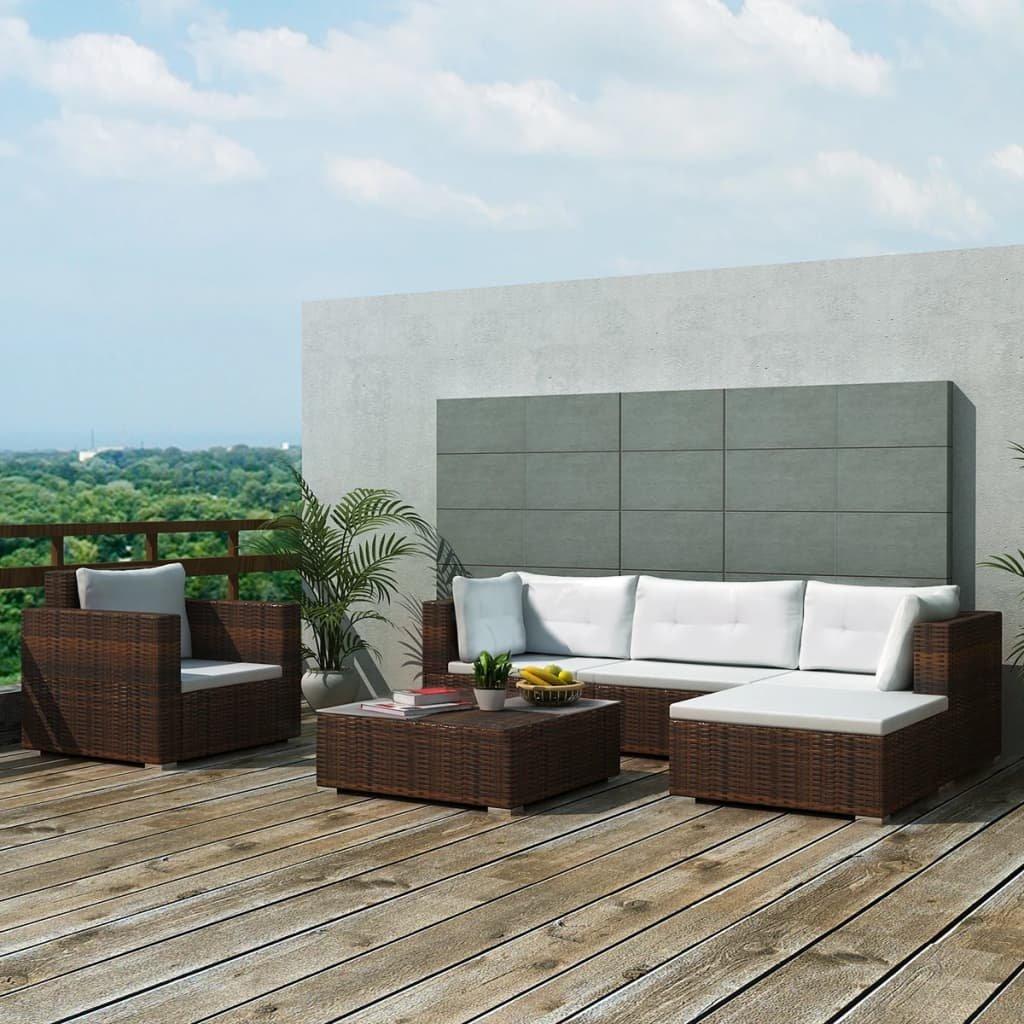VidaXL Garten sofagarnitur poly-rattan