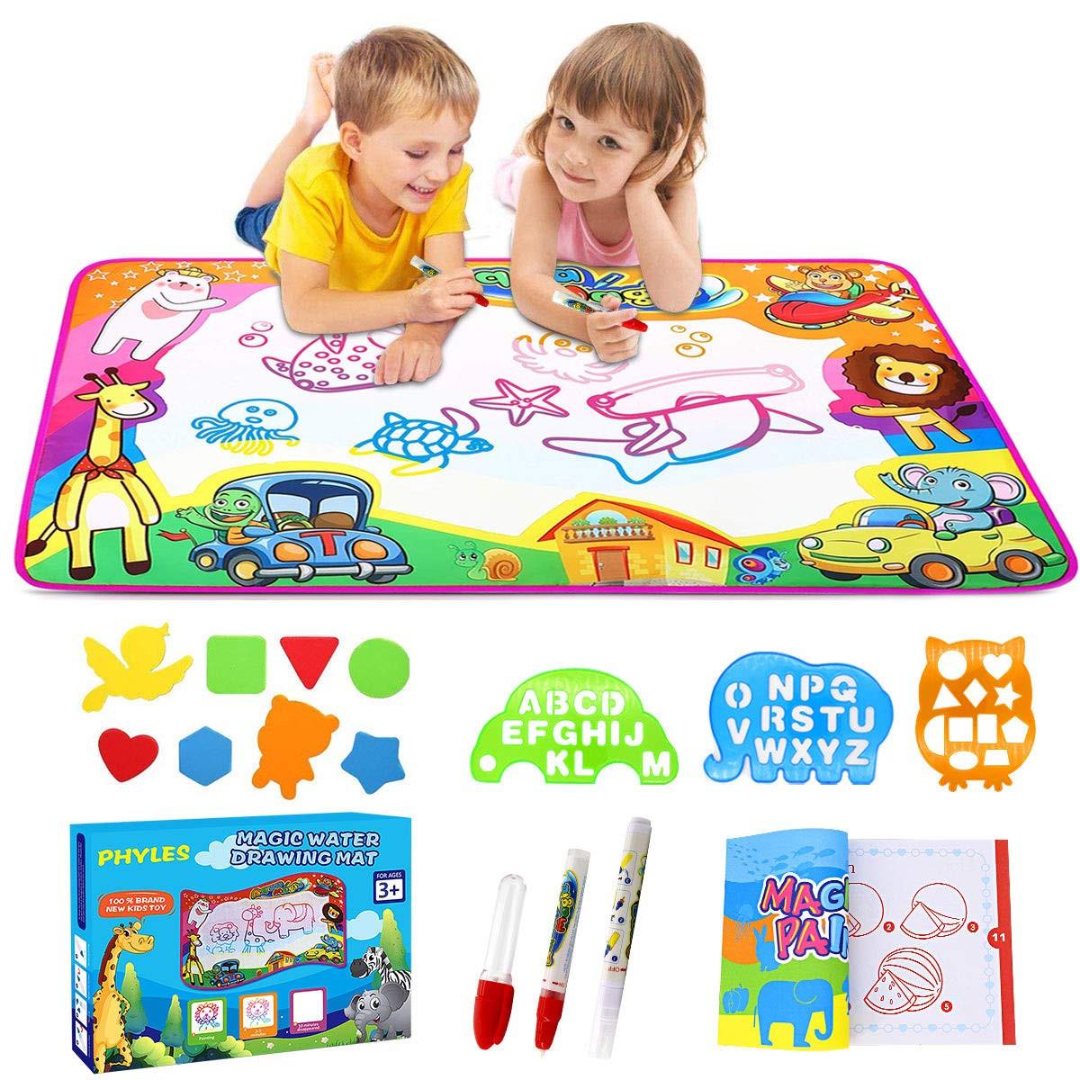 Activity-board Water Doodle Mat Magic Doodle Malmatte, mit Malmatte Stift und Stempel Zubehör, Zeichenmatte für Kinder