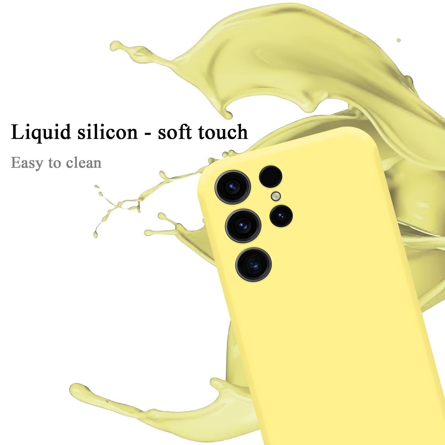Cadorabo Hülle für Samsung Galaxy S23 ULTRA in LIQUID GELB - Schutzhülle aus flexiblem TPU Silikon