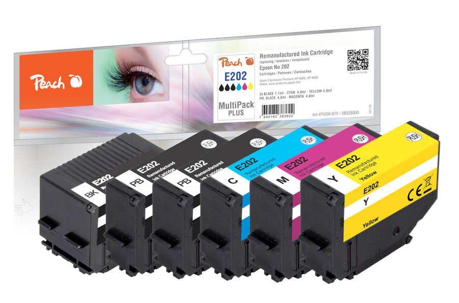 Peach PI200-675 Druckerpatrone 6 Stück(e) Kompatibel Standardertrag Schwarz, Cyan, Magenta, Gelb