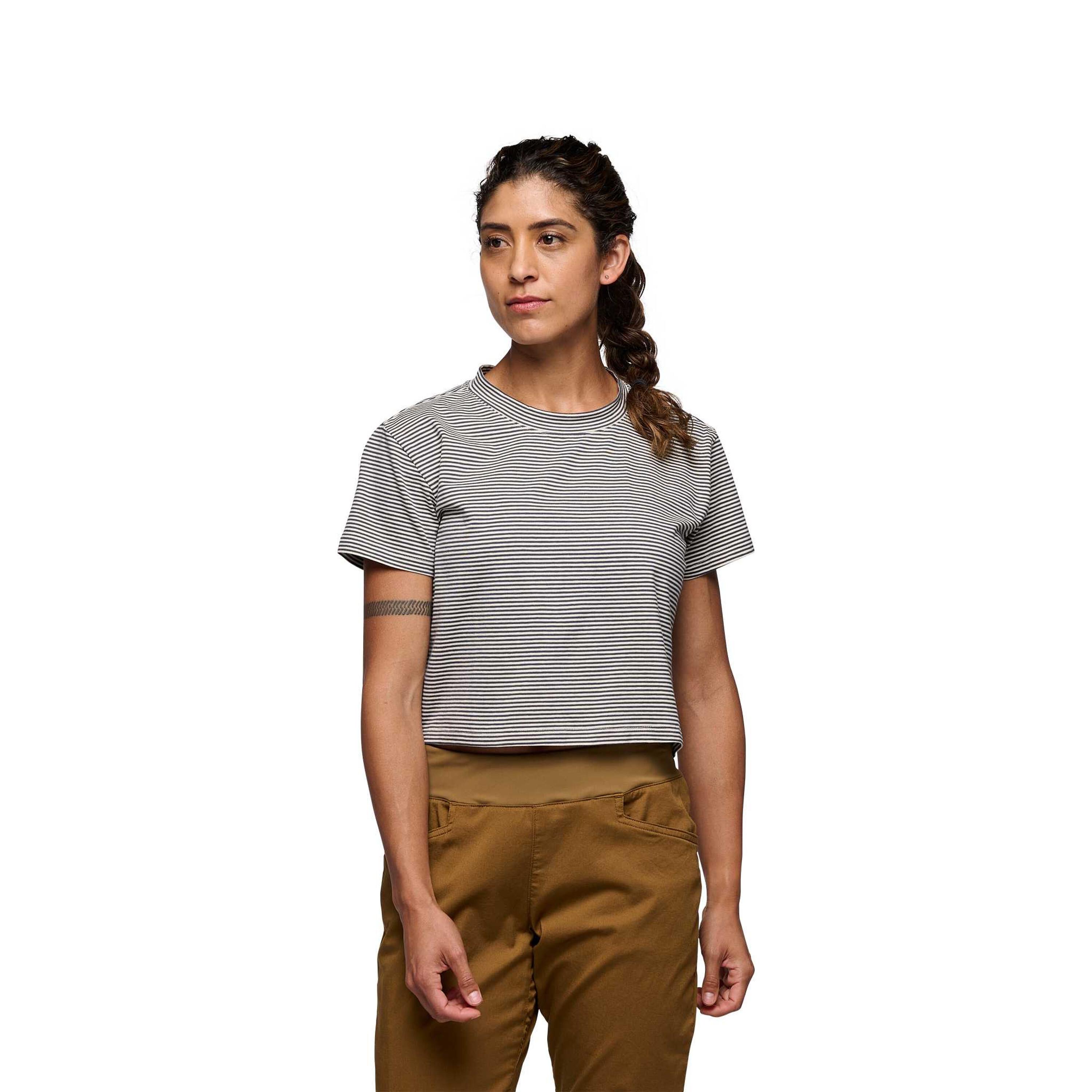 Black Diamond Gestreiftes Back Diamond Crop T-Shirt