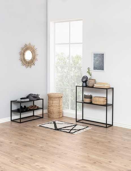 mutoni Schuhregal Modern Line 1 Boden Stahl Schwarz 70x33x45 5cm
