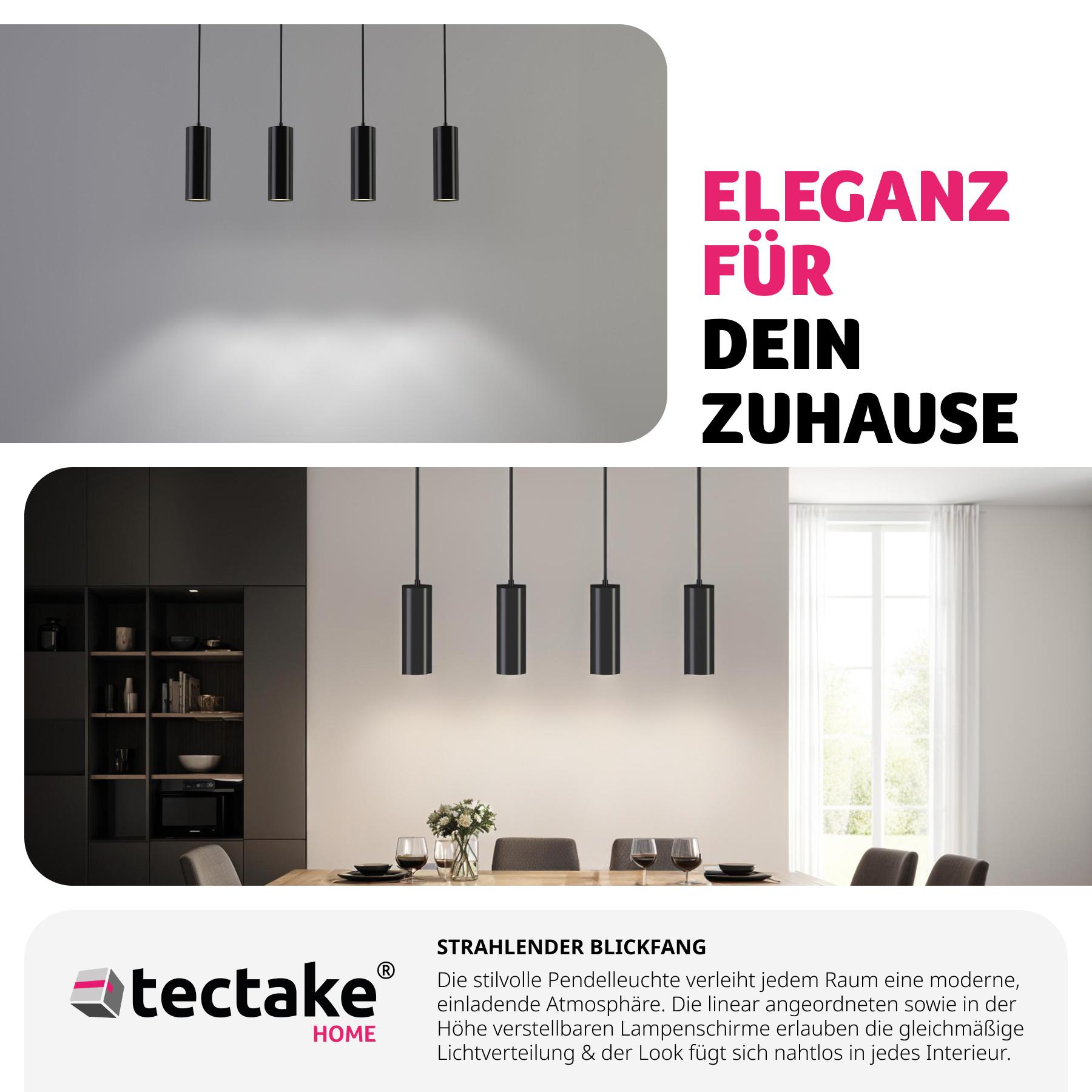 Tectake Pendelleuchte Lumea, 4-flammig, längenverstellbare Kabel