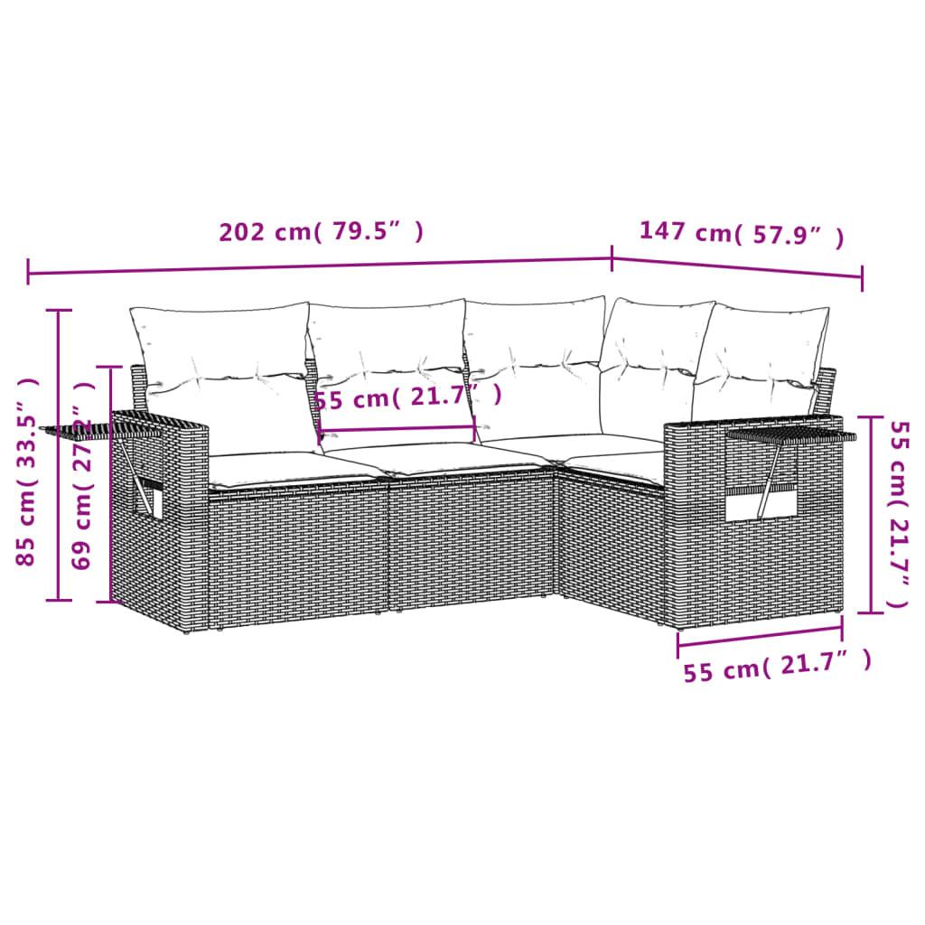 VidaXL Garten sofagarnitur poly-rattan