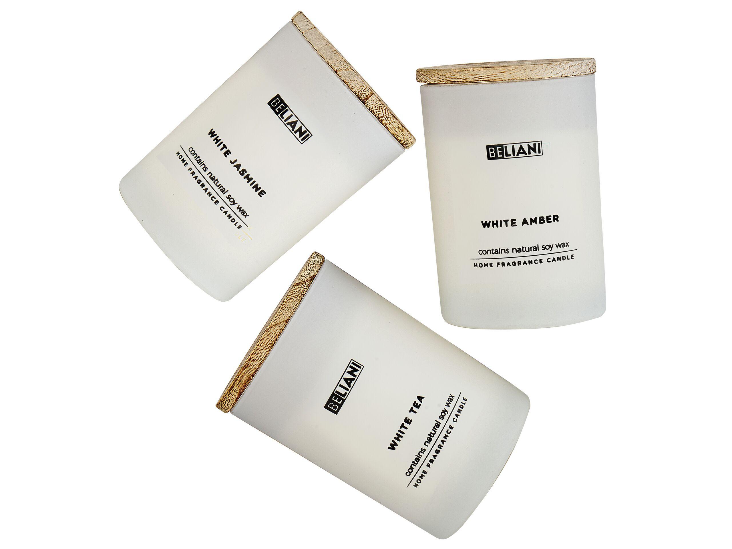 Beliani Duftkerzen 3er Set aus Sojawachs SIMPLICITY