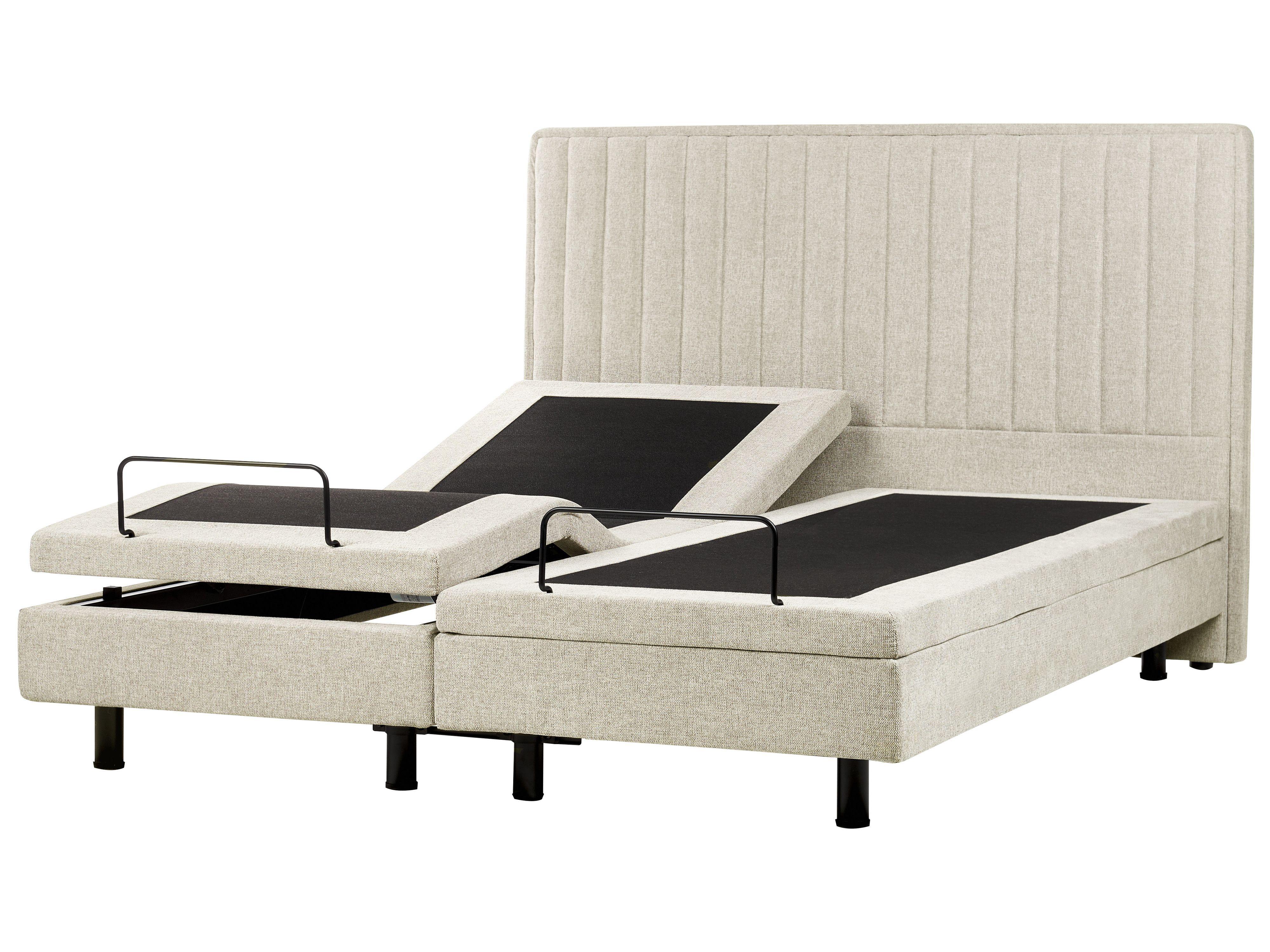 Beliani Bett verstellbar aus Polyester Skandinavisch DUKE II