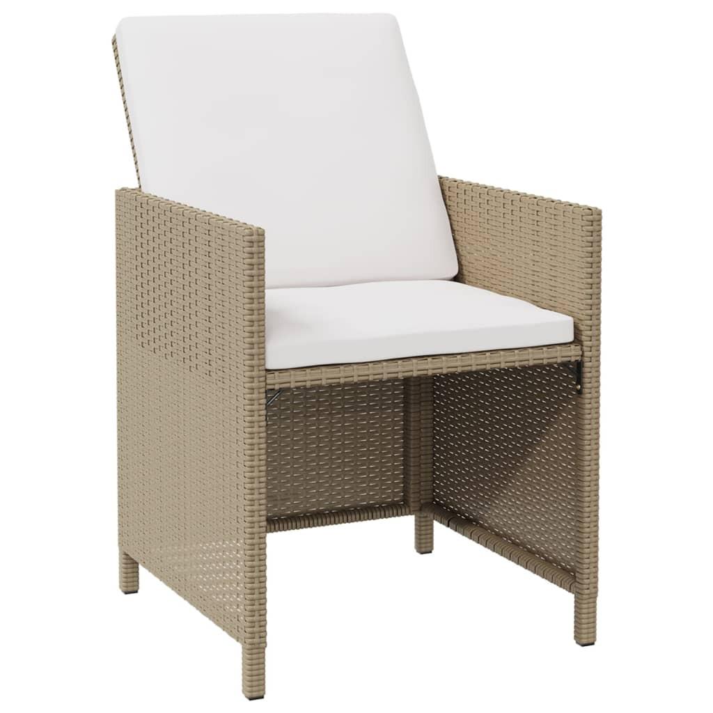 VidaXL Gartenstuhl und hocker poly-rattan