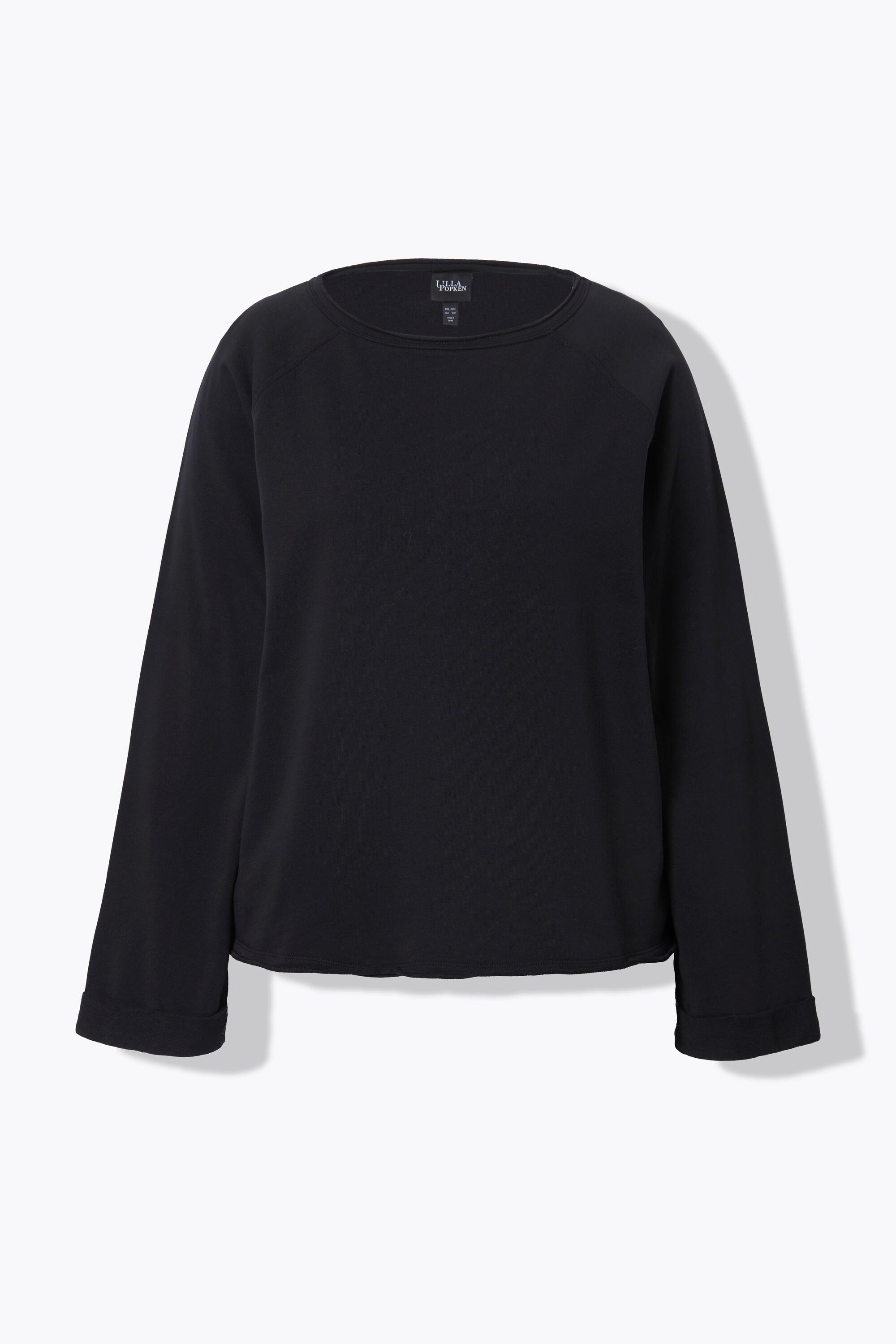 Ulla Popken Sweatshirt, Rollkanten, Rundhals, Langarm