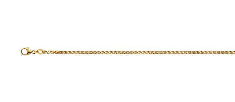 MUAU Schmuck Collier Zopf Gelbgold 750, 2.1mm, 50cm