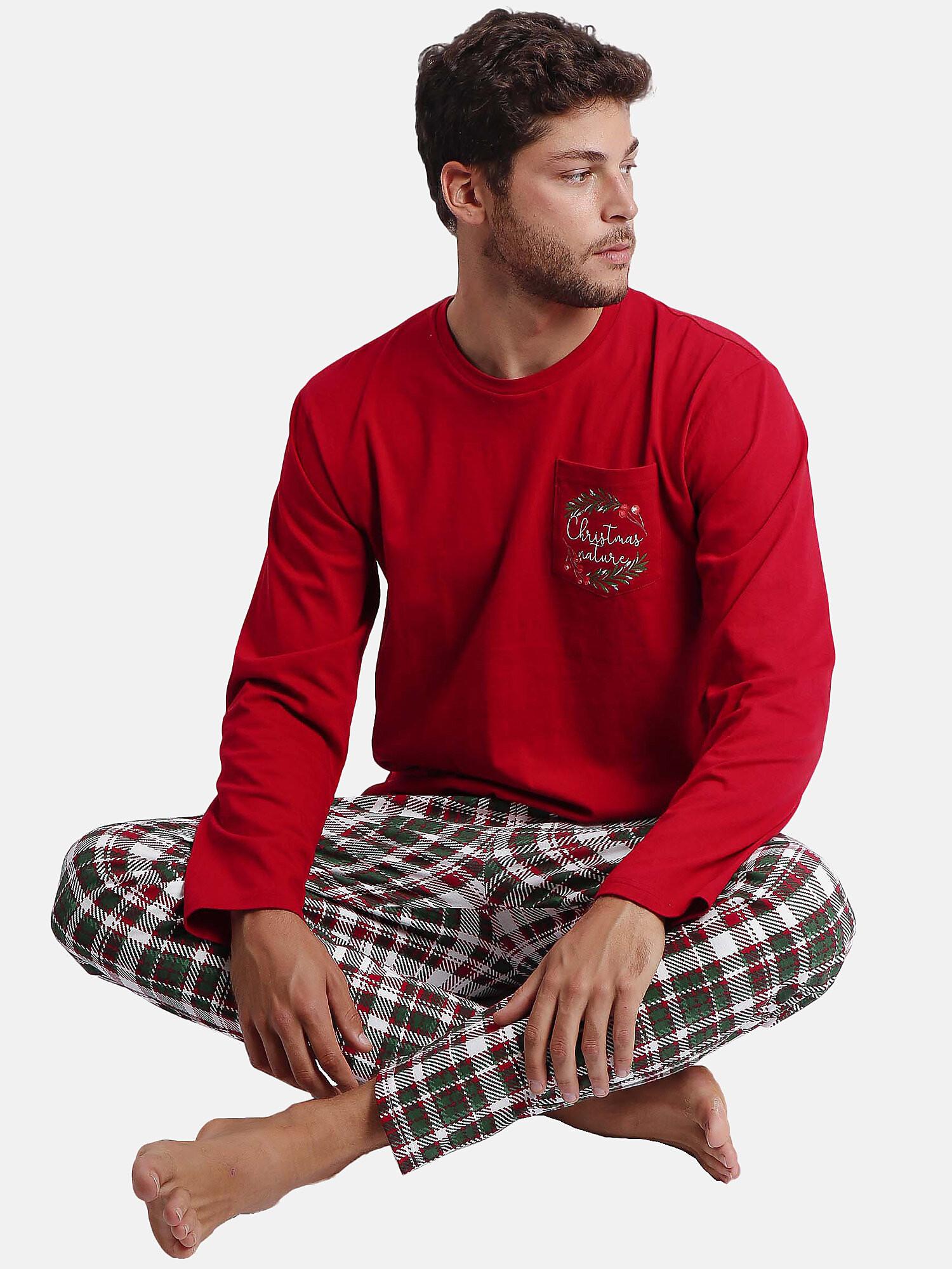 Admas Pyjama Hausanzug Hose und Oberteil Christmas Nature