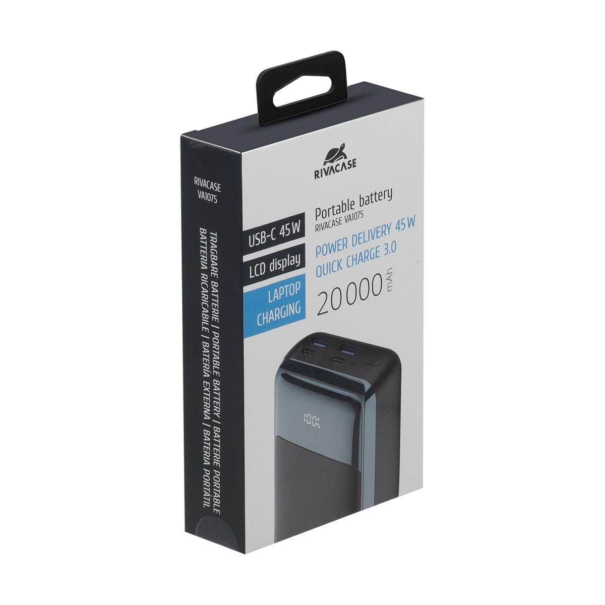 RIVACASE Powerbank 20000mAh 2 USB/USB-C/Laptop