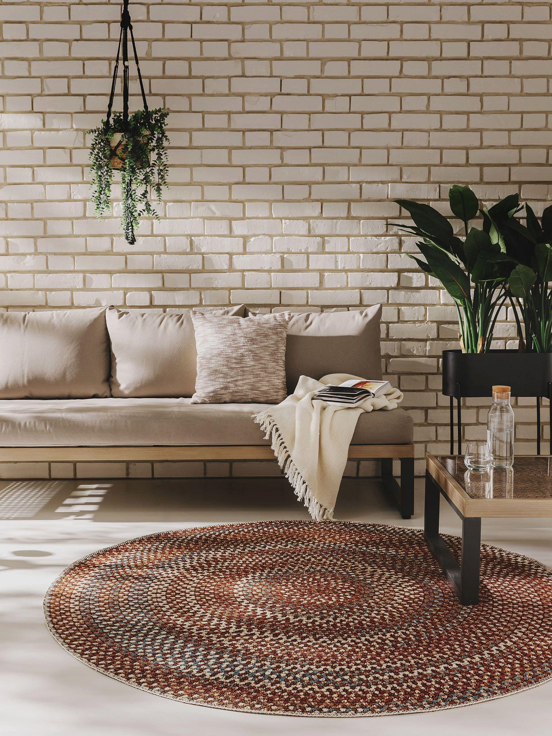 Benuta In- & Outdoor-Teppich rund Kenya Multicolor