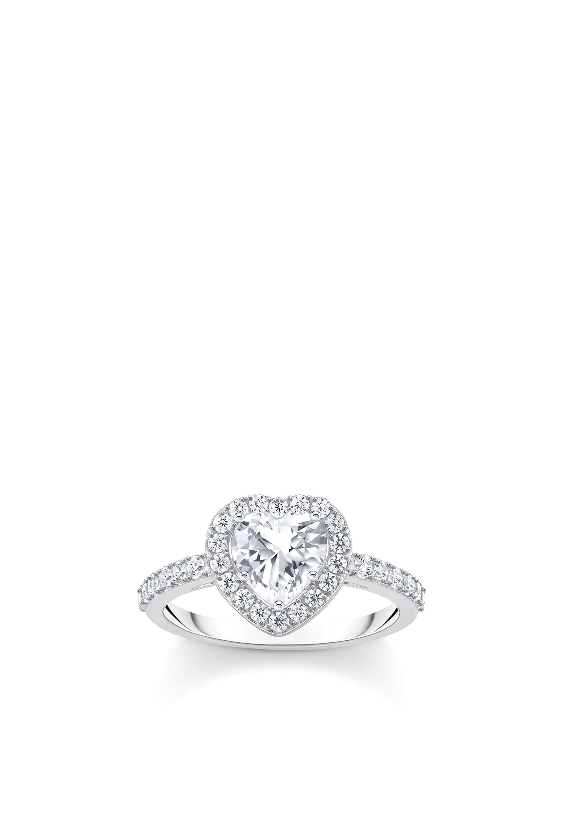 Thomas Sabo Ring Weiß Halo Herzförmig Zirkonia