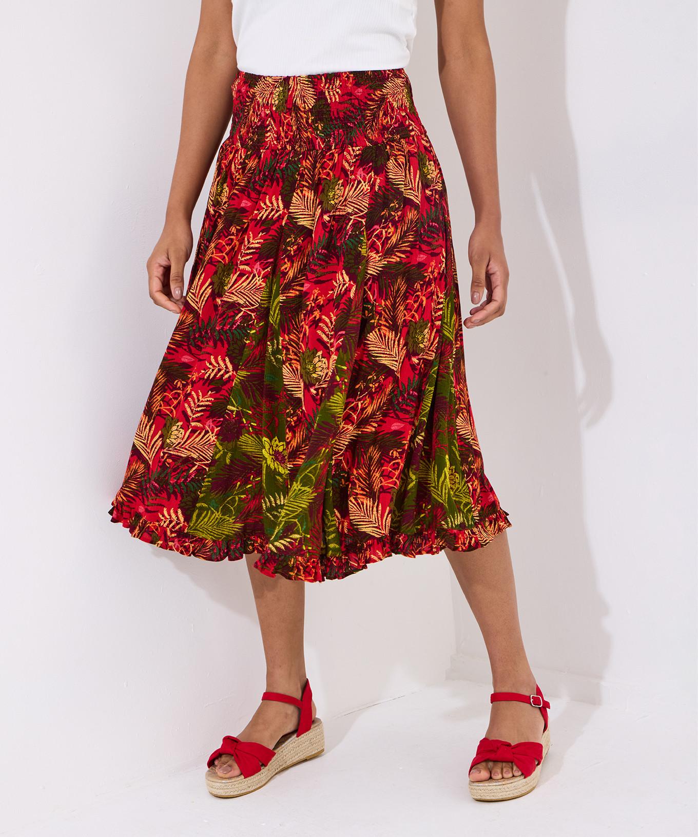 Joe Browns Godet-Skaterrock mit Palmenmuster