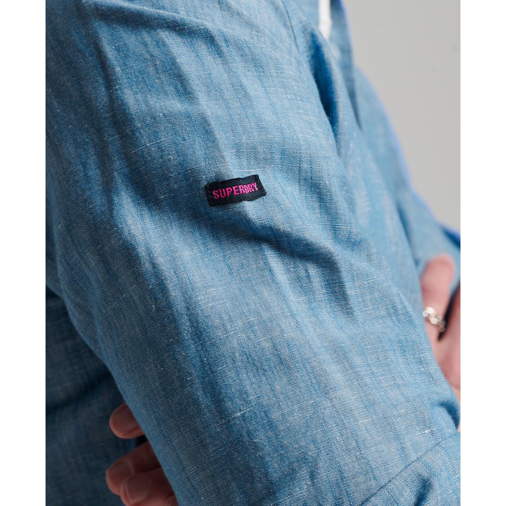 Superdry Studios Hemd mit Knopfleiste aus Leinen und Bio-Baumwolle