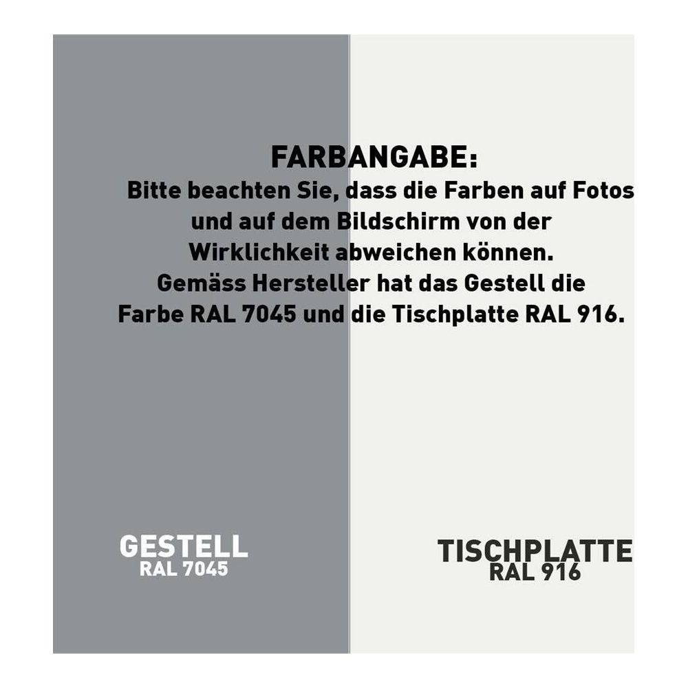 Contini Höhenverstellbarer Bürotisch 1.6x0.8m weiss / Gestell RAL 7045