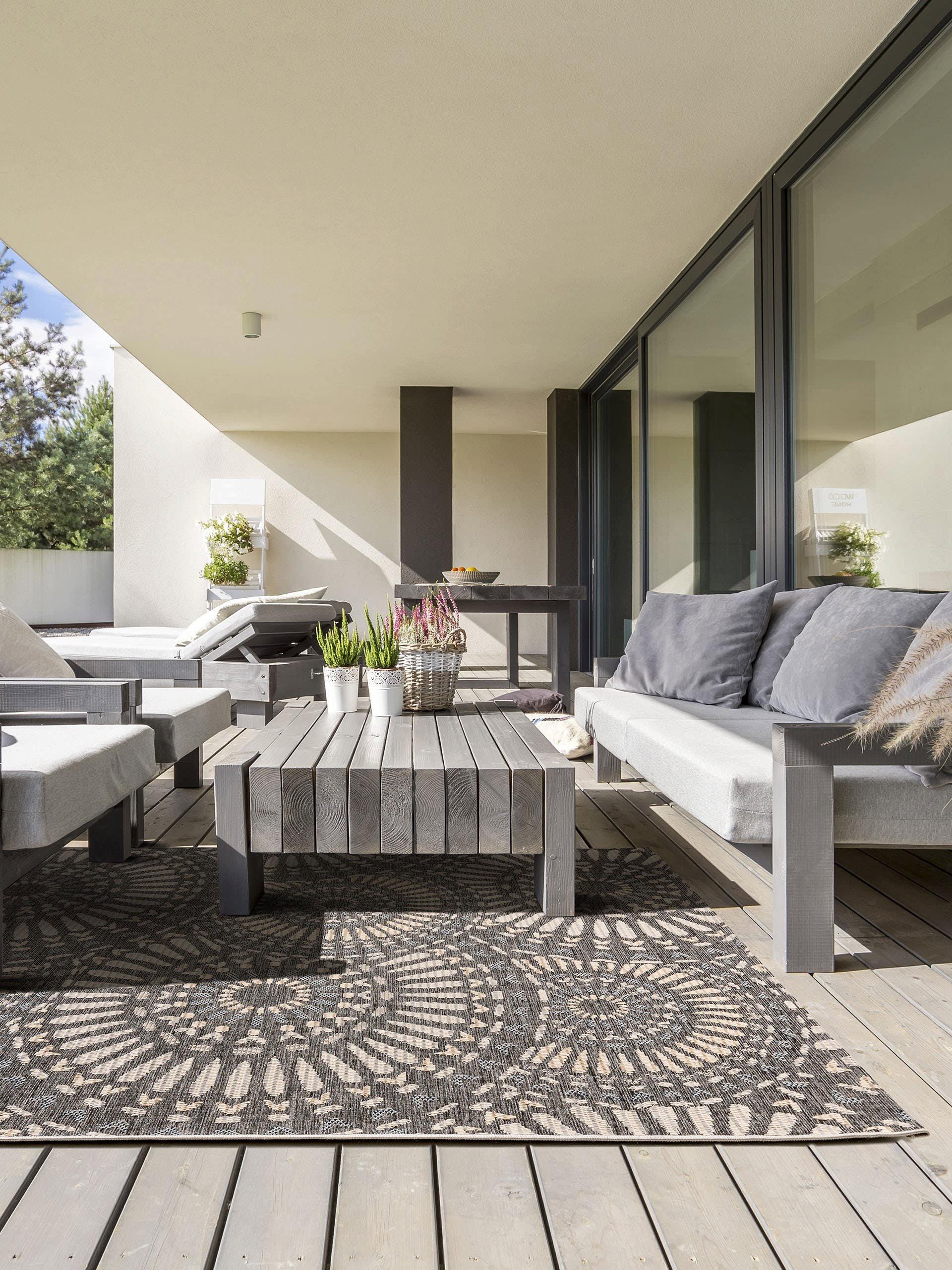 Benuta In- & Outdoor-Teppich River Blau