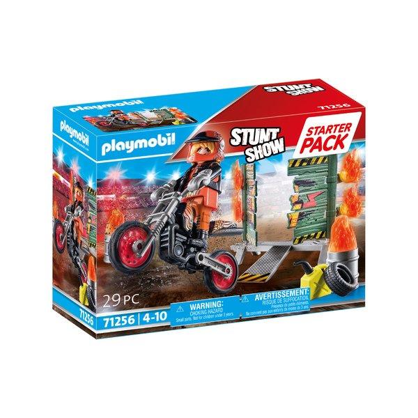 Playmobil 71256 Starter Pack Stuntshow Motorrad mit Feuerwand
