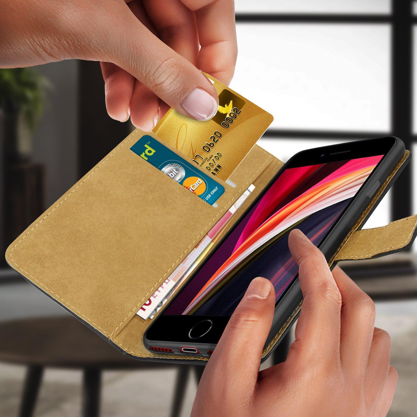 Avizar Klappetui iPhone SE 2020 / 8 / 7 Schwarz