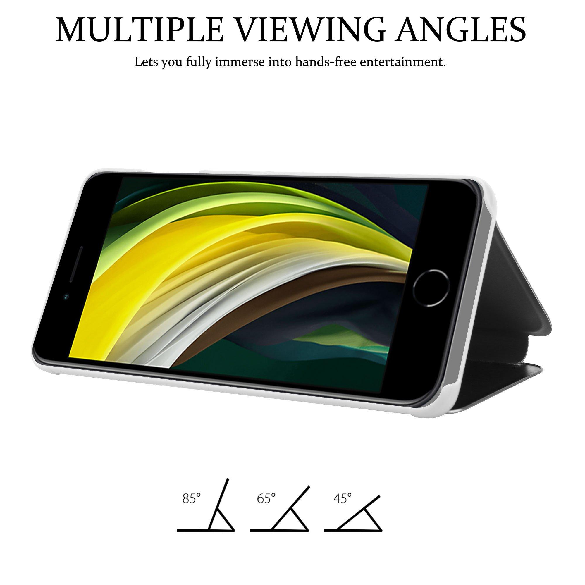 Cadorabo Hülle für Apple iPhone 7 7S 8 SE 2020 Spiegel Standfunktion 360 Grad Schutz