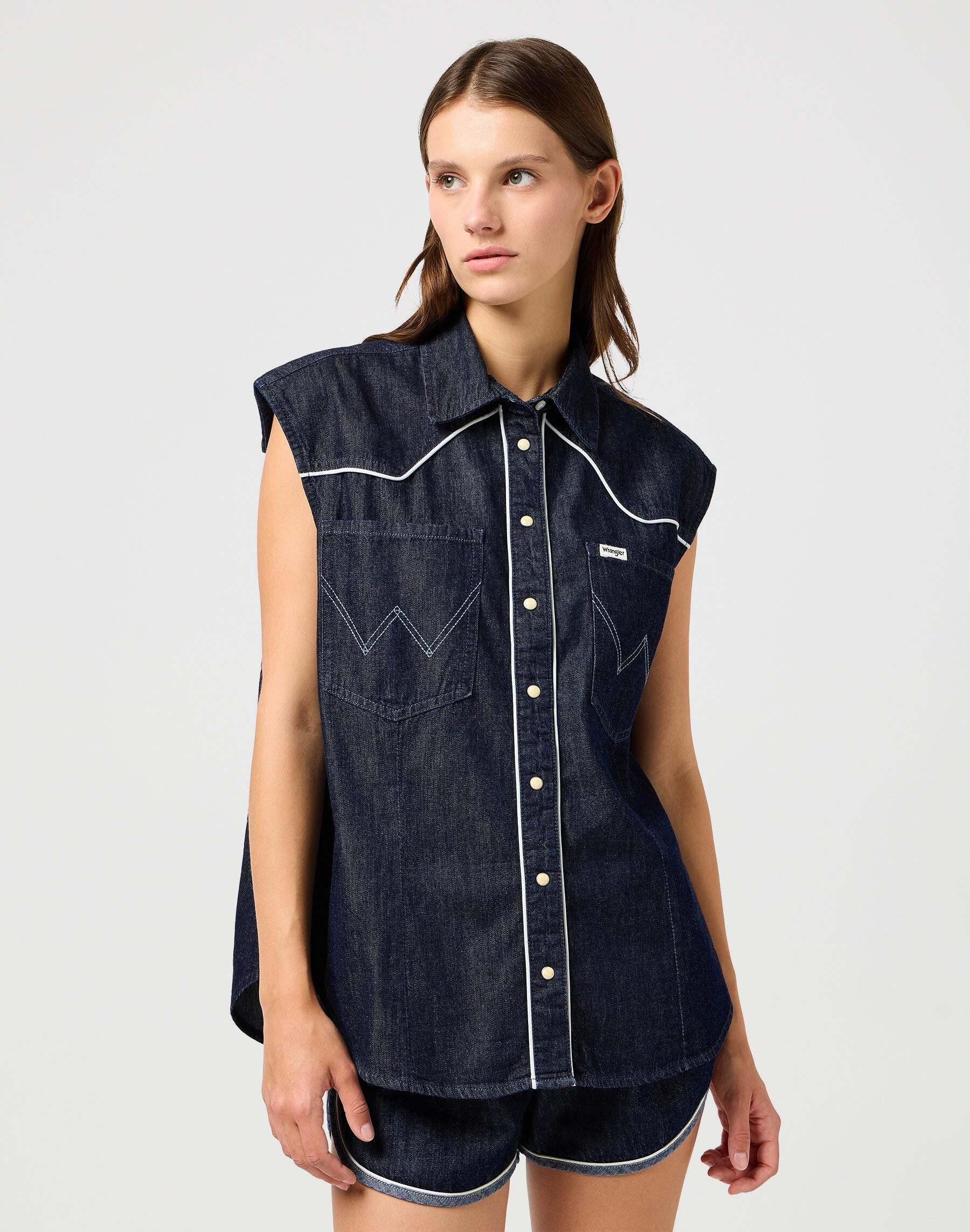 Wrangler Ärmelloses Jeanshemd