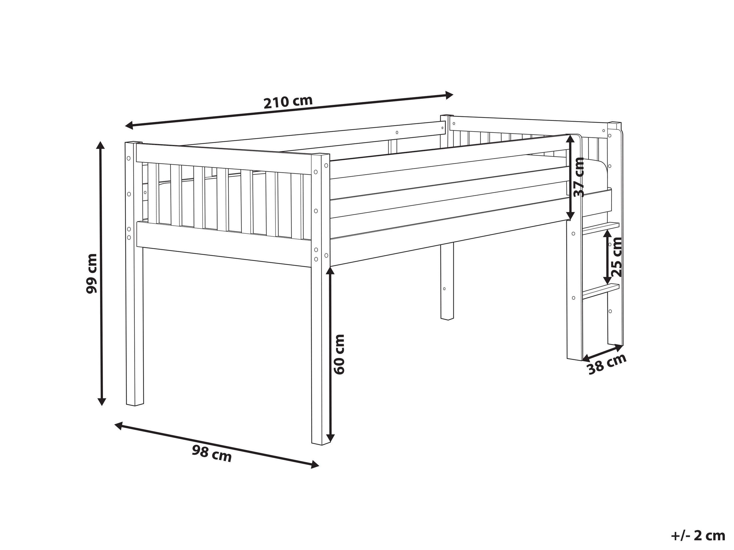 Beliani Halbhochbett aus Gummibaumholz Skandinavisch PEIPIN