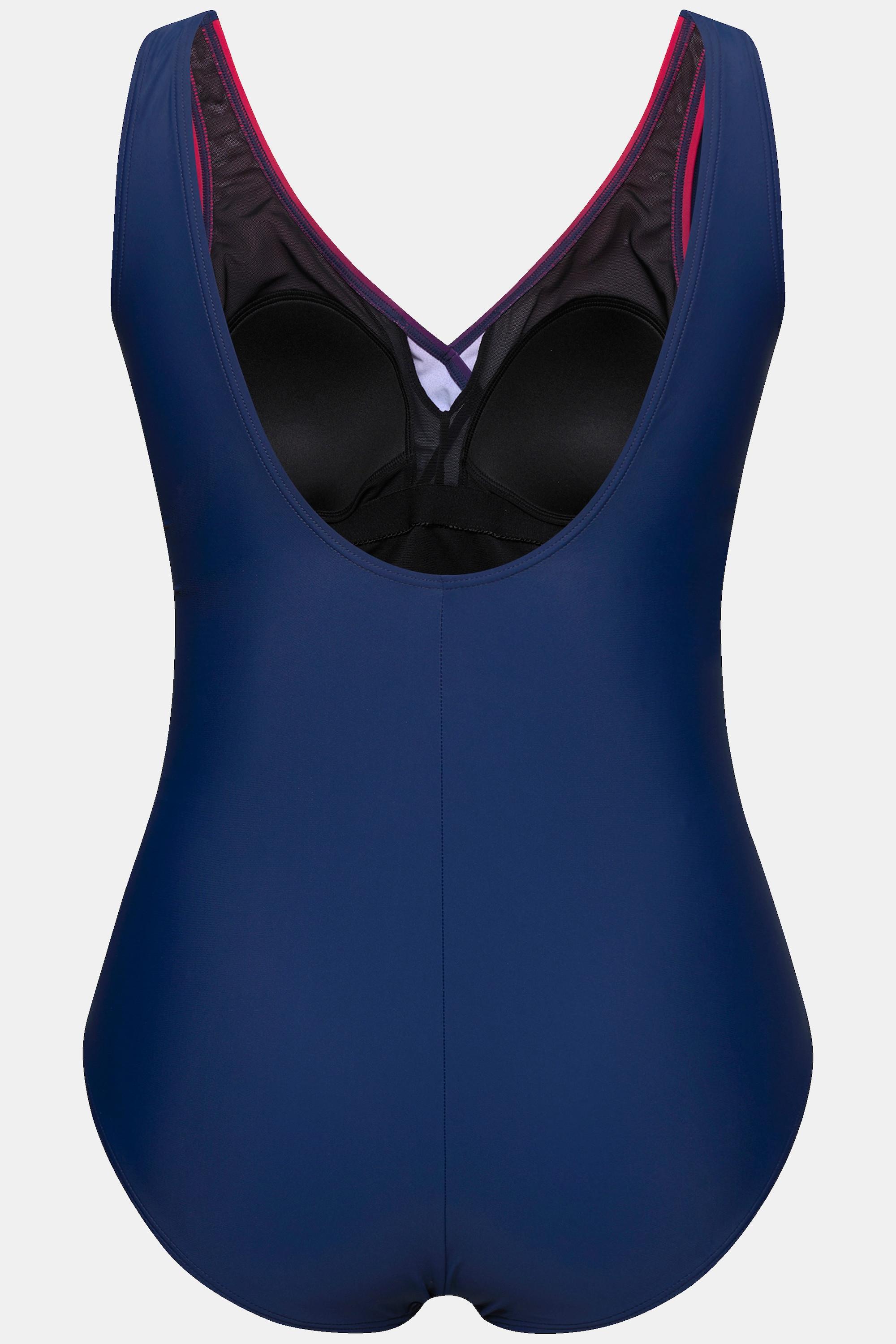 Ulla Popken Badeanzug, Farbverlauf, Softcups