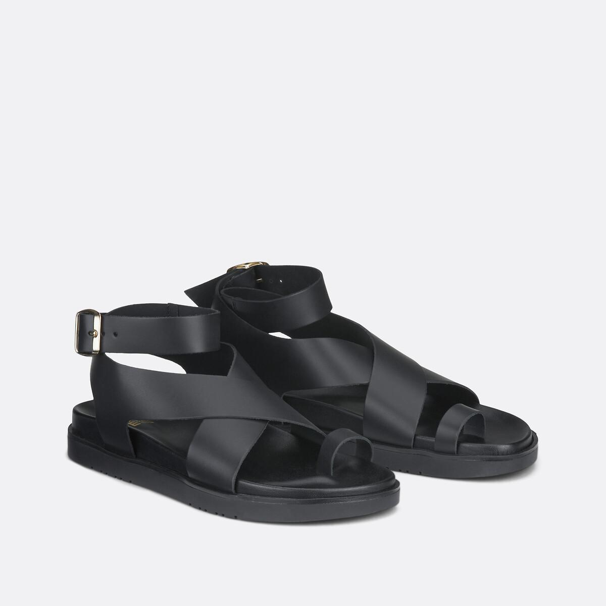 La Redoute Collections Keilabsatzsandalen aus Leder mit Riemchen