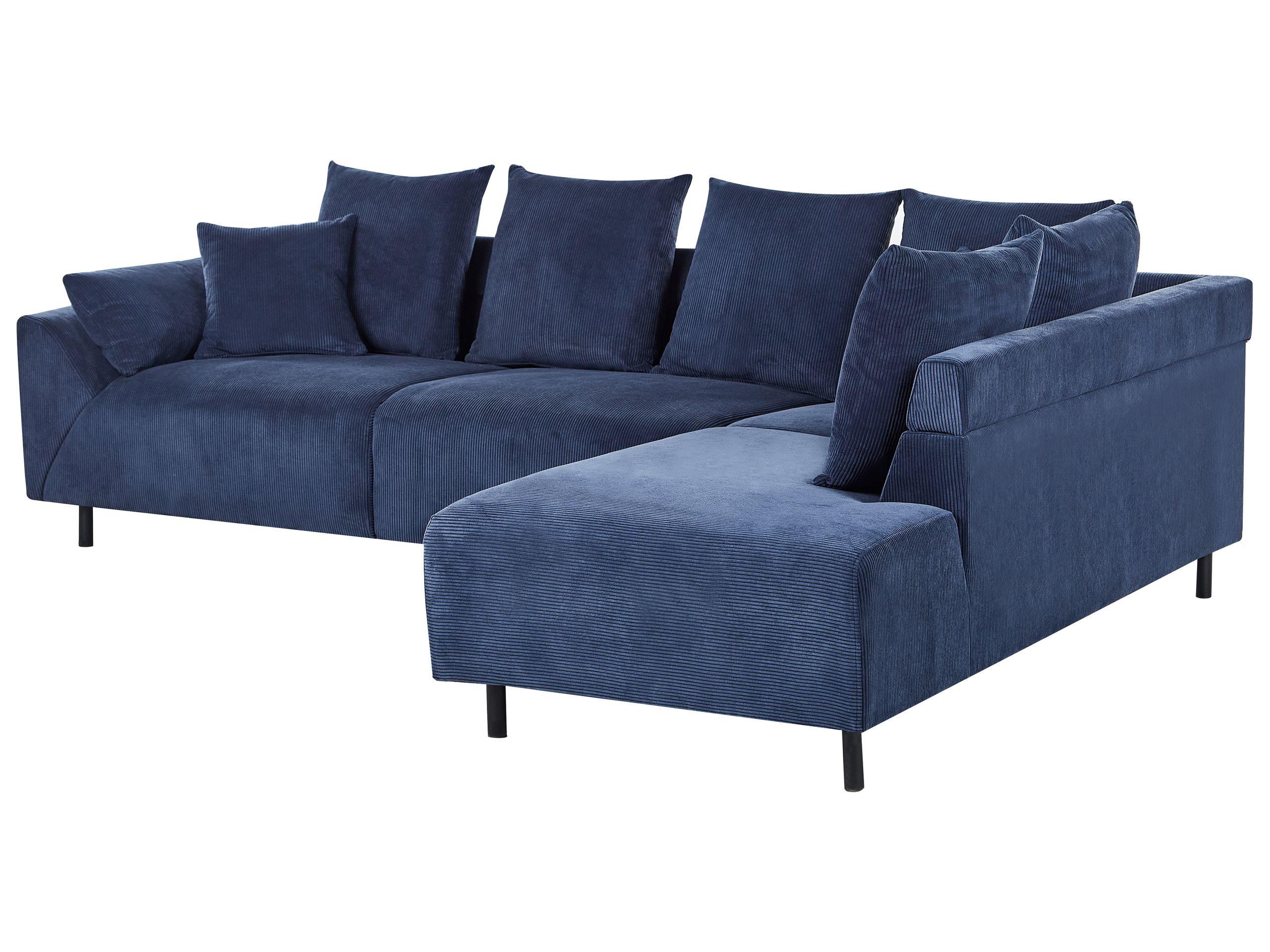 Beliani Ecksofa aus Cord Retro LUNNER