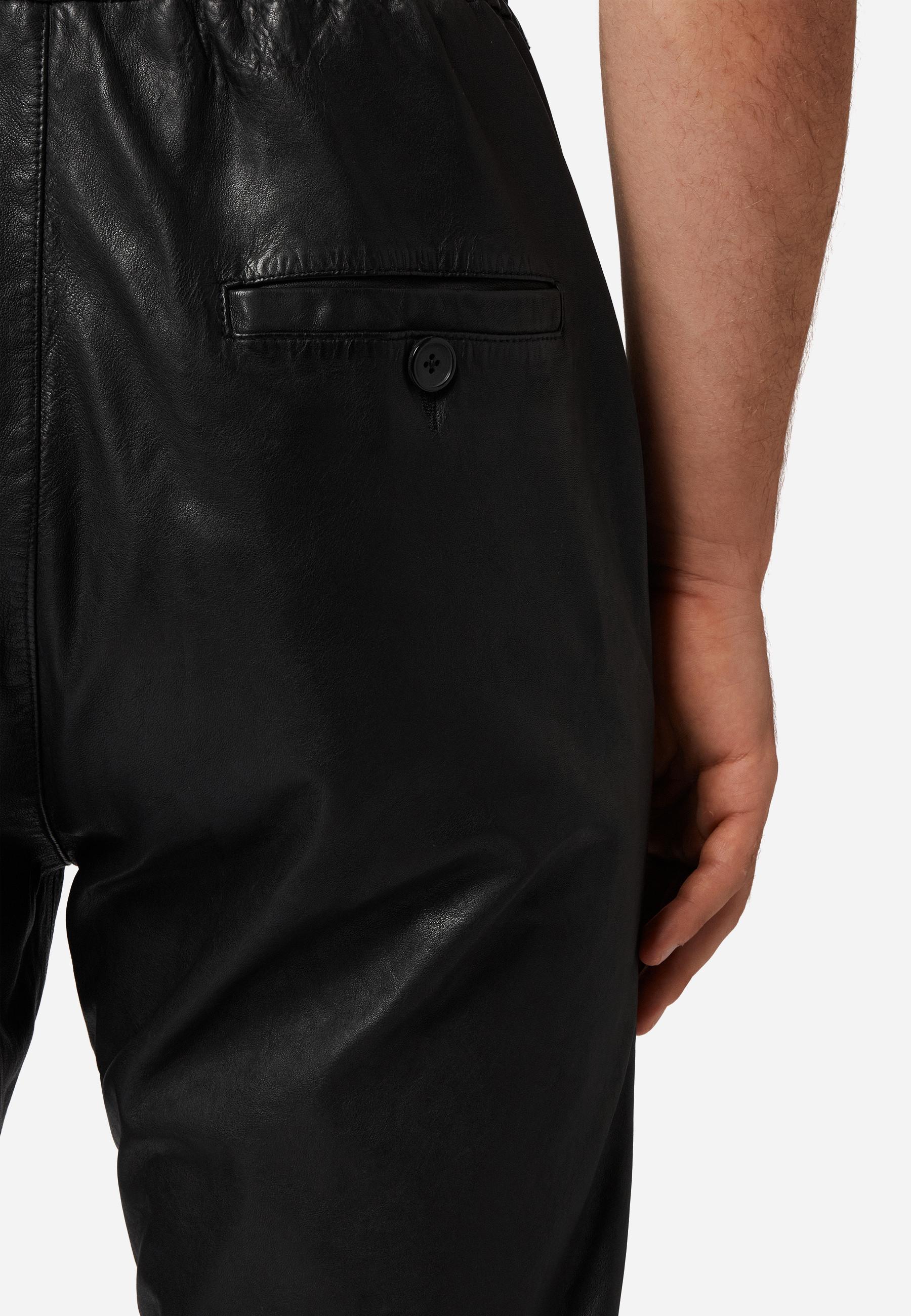 RICANO Mike Leder Jogg-Pant mit Reissverschluss am Beinabschluss