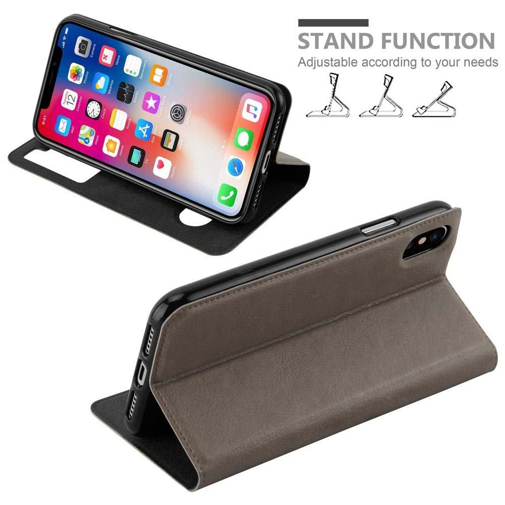 Cadorabo Hülle für Apple iPhone XS MAX Magnetverschluss, 2 Sichtfenstern