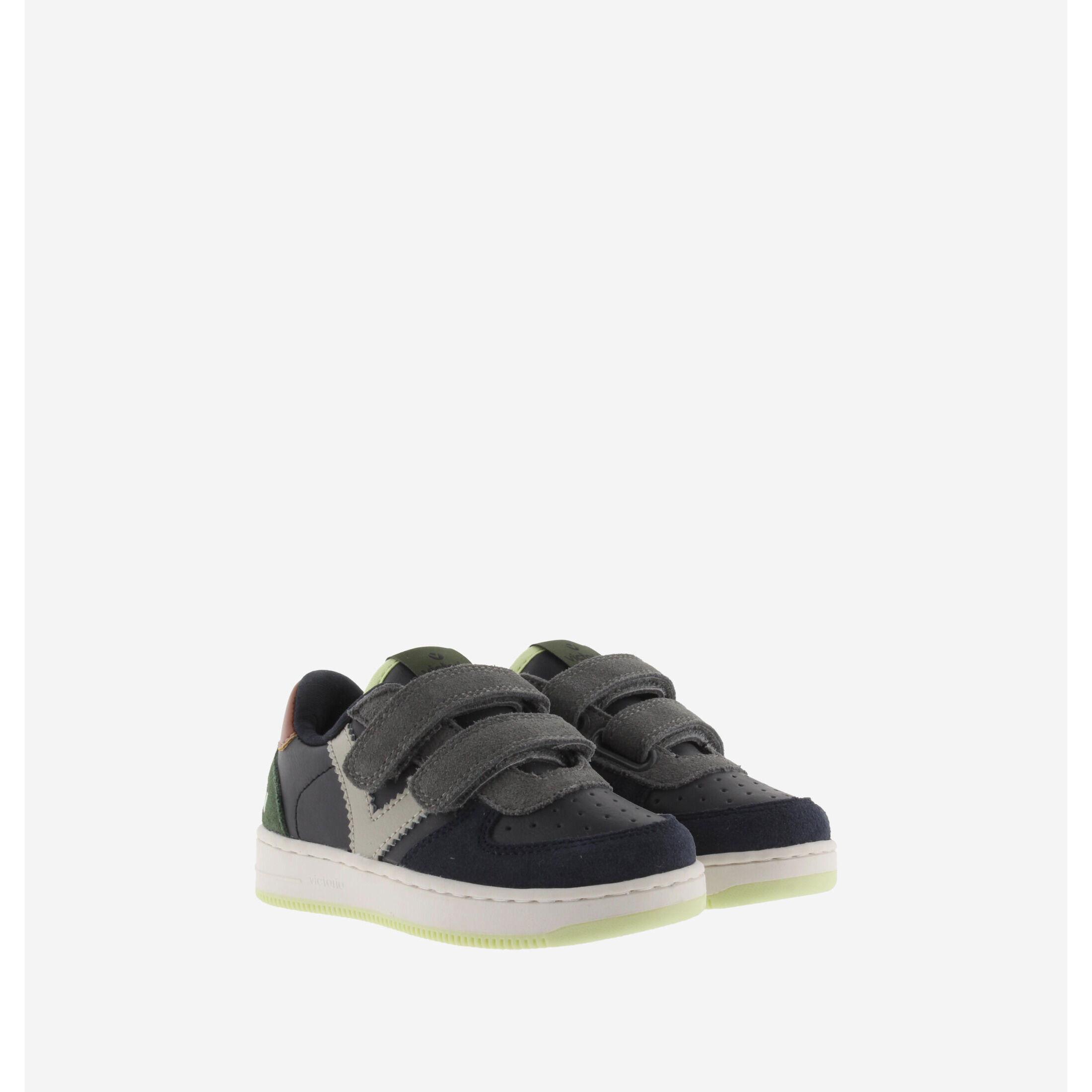 Victoria sneakers mit klettverschluss in lederoptik und spaltleder für kinder tiempo