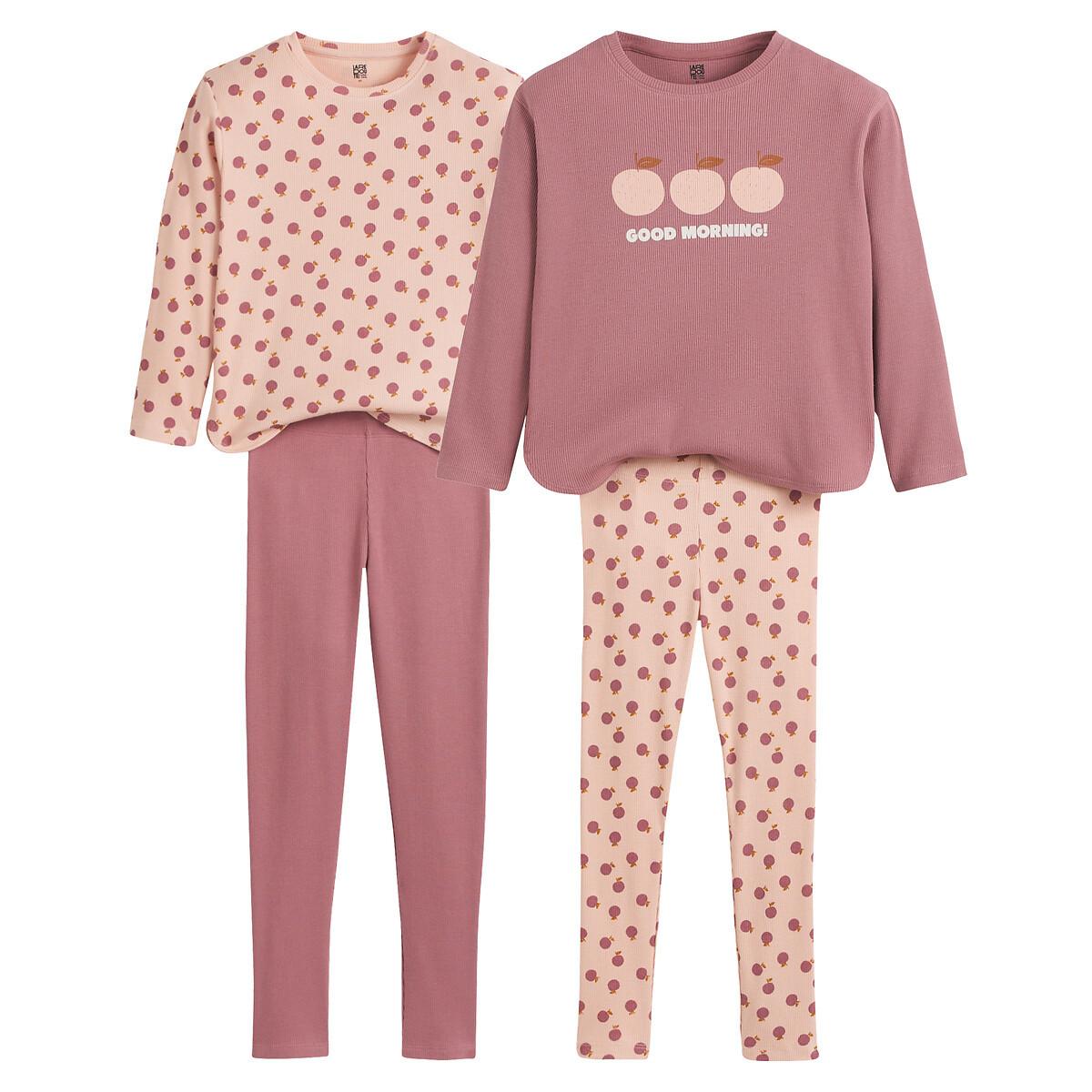 La Redoute Collections 2er-Pack gerippte Pyjamas mit Apfelmuster