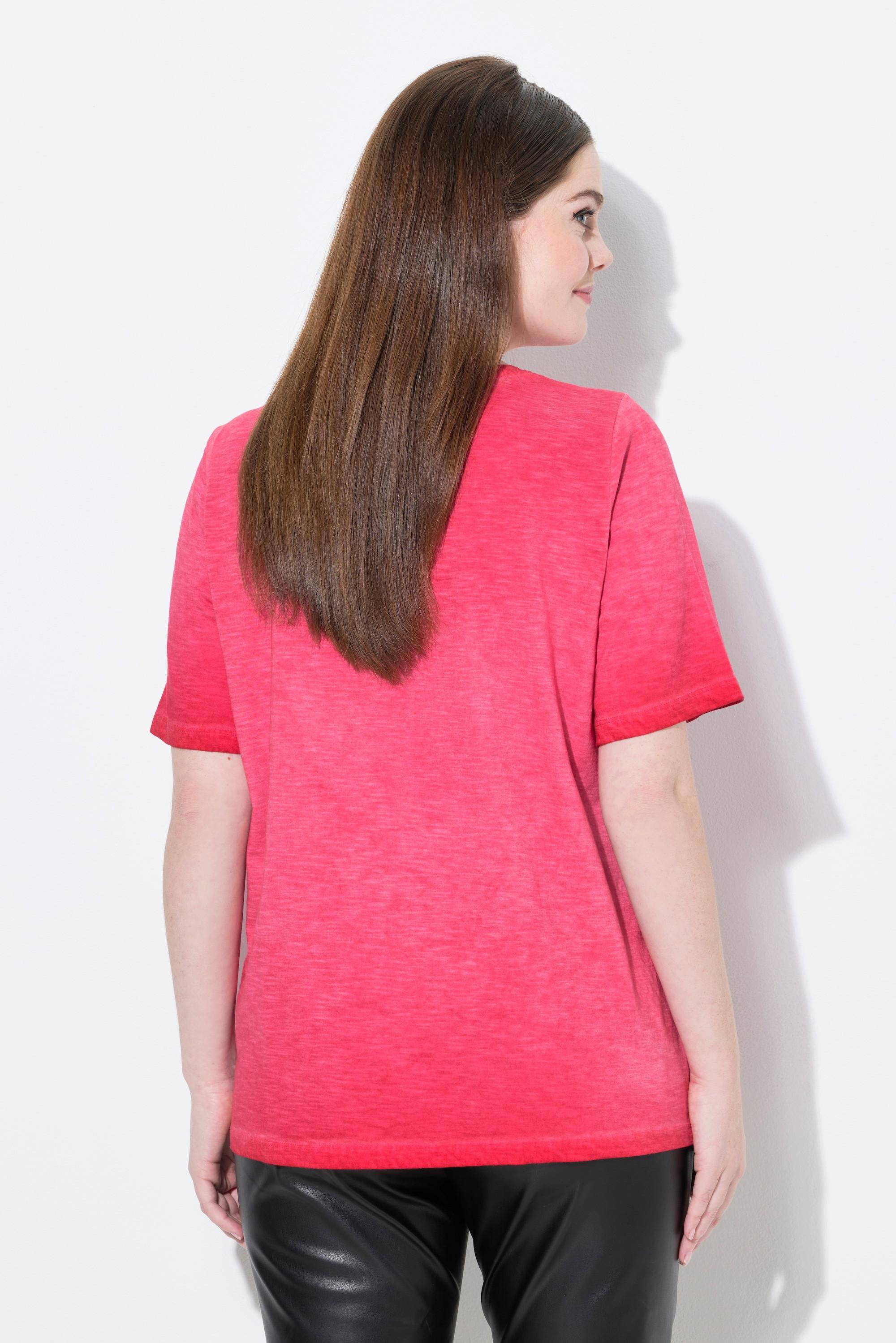 Ulla Popken Classic Trachtenmotiv V-Ausschnitt Halbarm T-Shirt