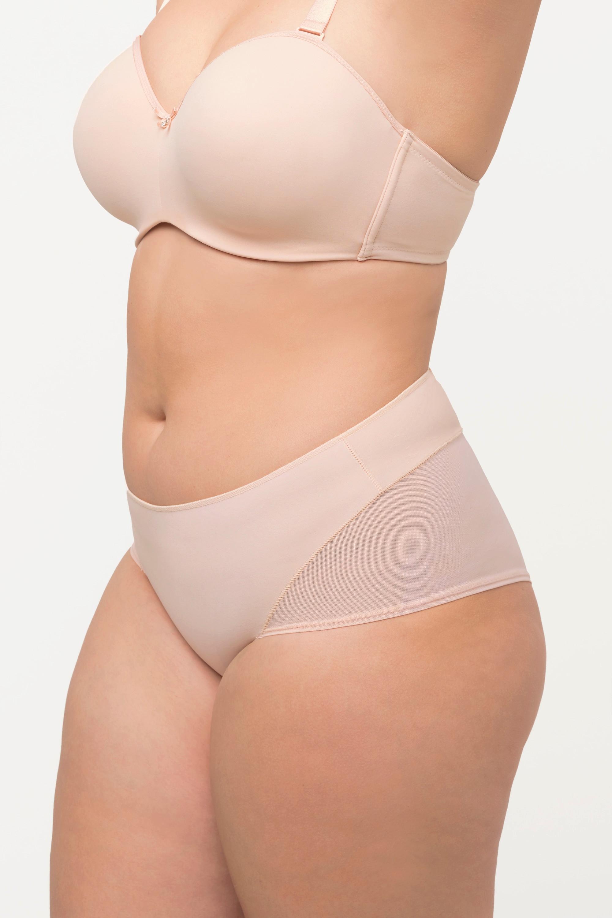 Ulla Popken Maxislip, String-Optik, seitliche Mesh-Einsätze