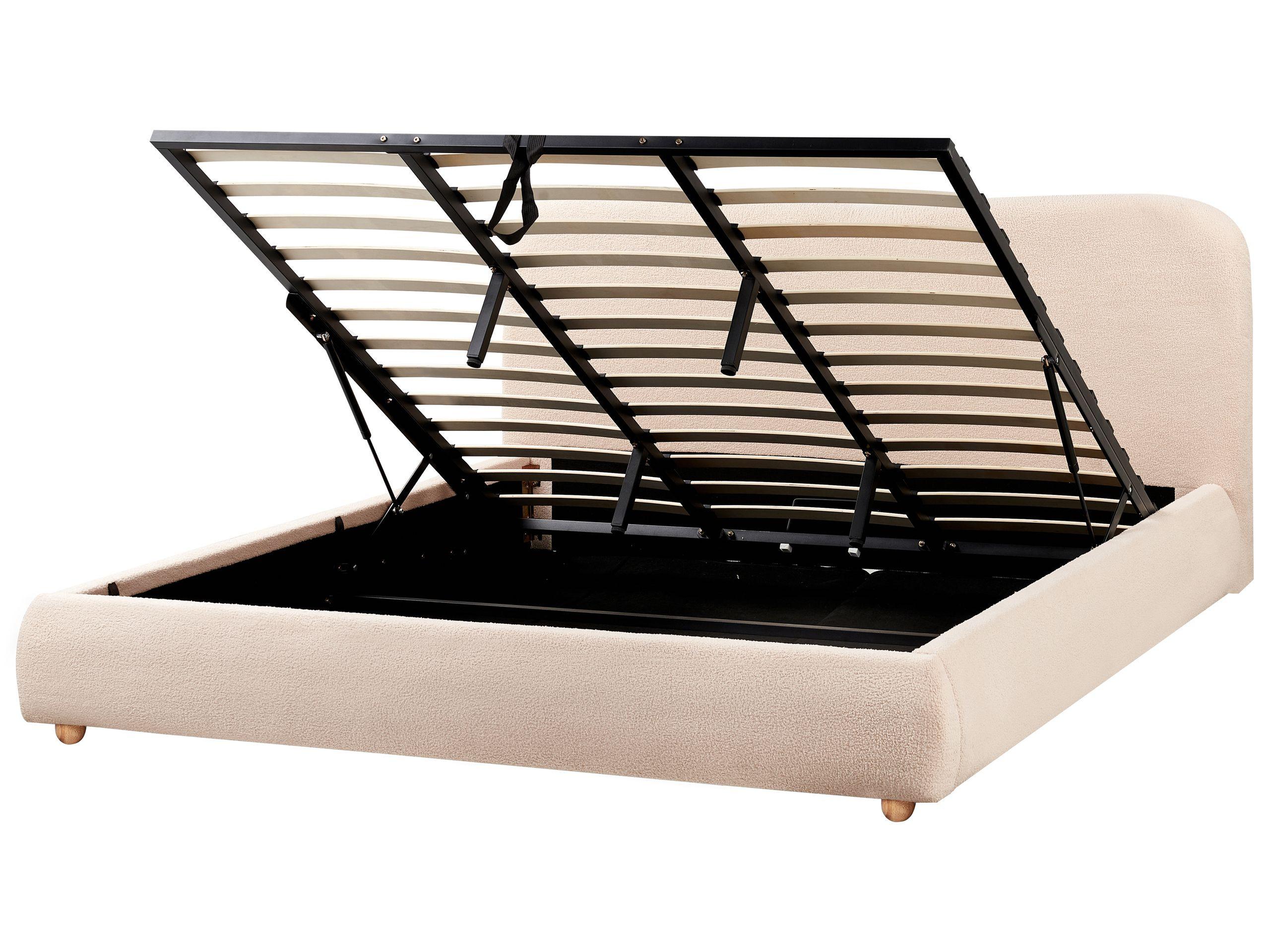 Beliani Bett mit Stauraum aus Bouclé Modern BLAGNAC