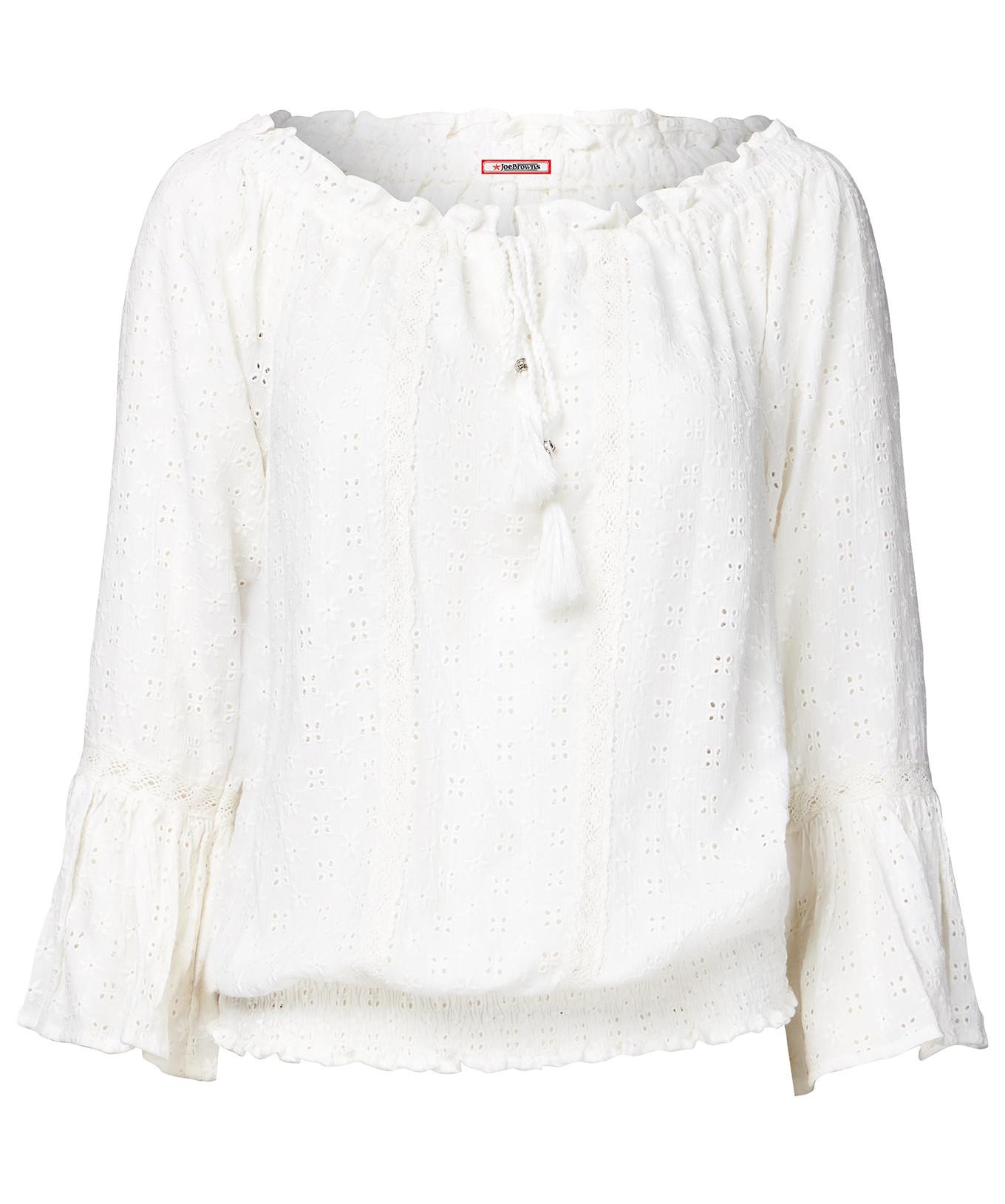 Joe Browns Broderie-Spitzen-Top mit Quaste