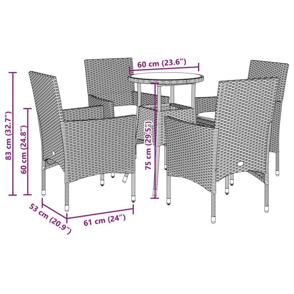 VidaXL Garten essgruppe poly-rattan