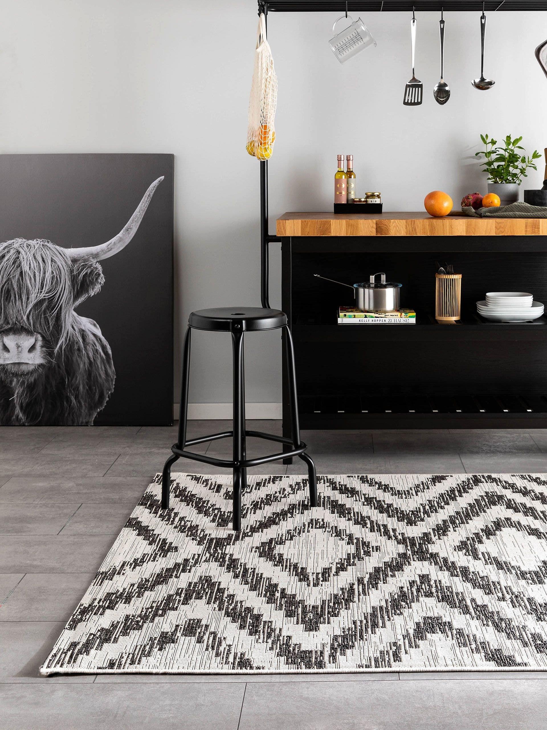 Benuta In- & Outdoor-Teppich Cleo WeißSchwarz