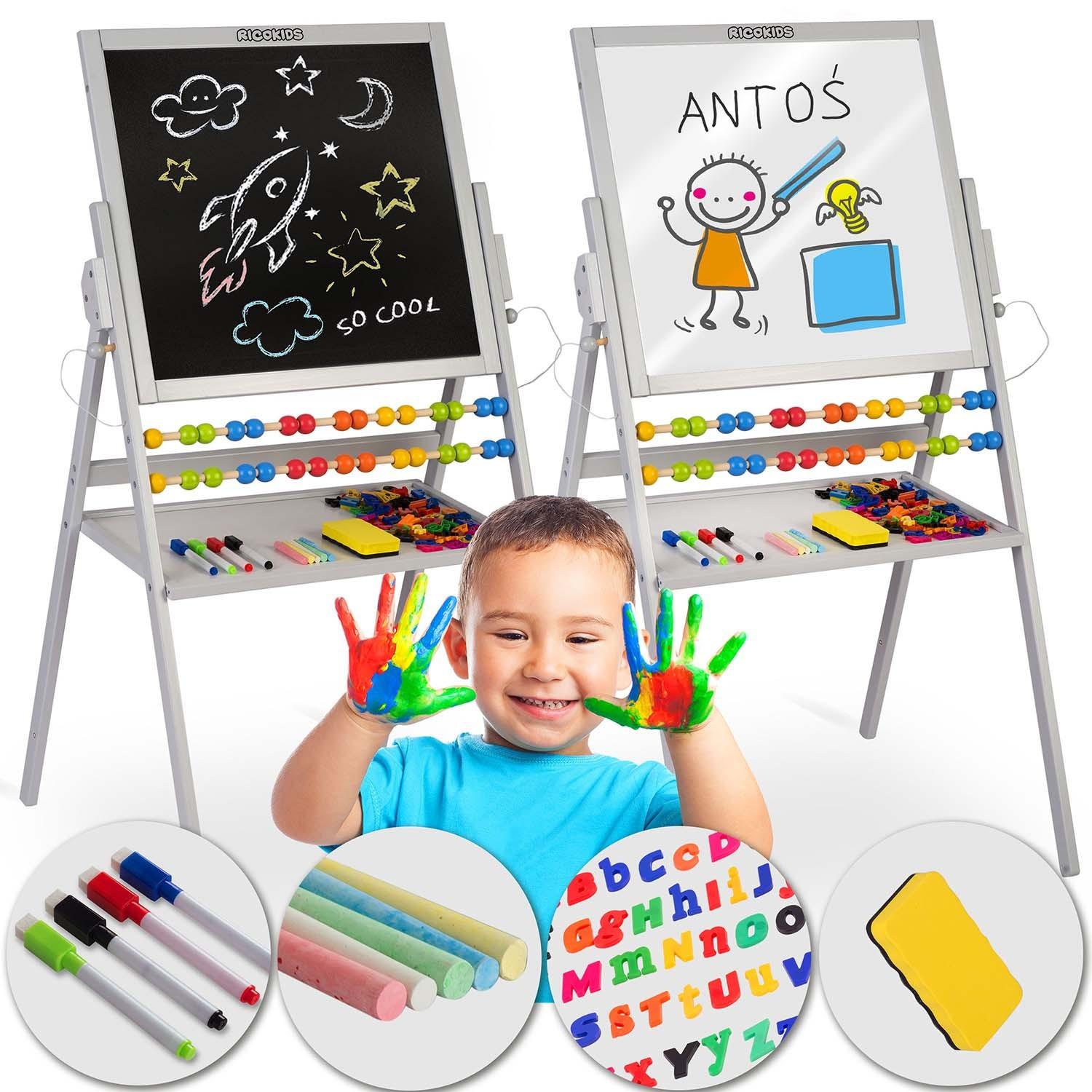 B2X Ricokids magnetischeierende Kreidetafel – Grau