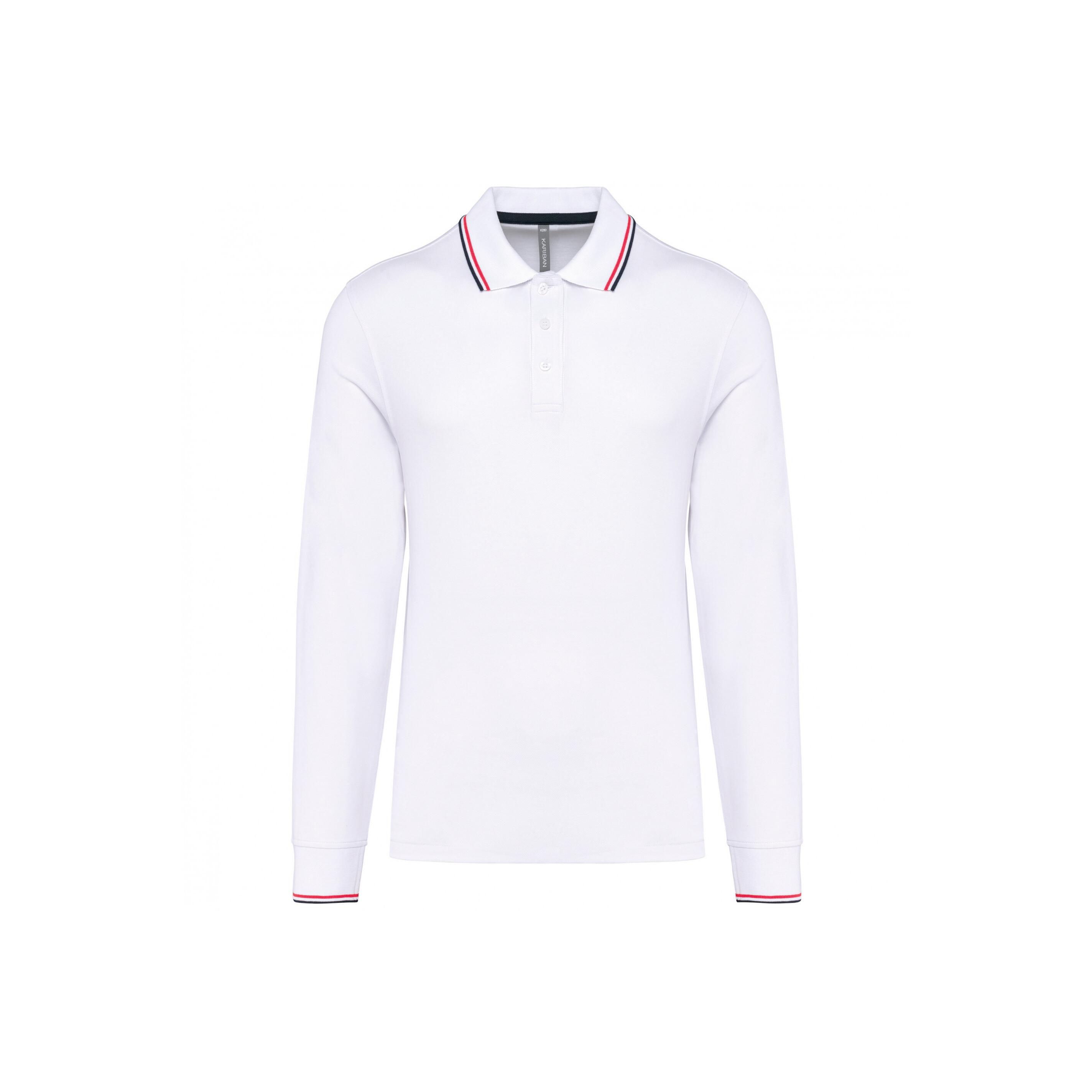 Kariban Piqué-Strick Langarm Polo-Shirt