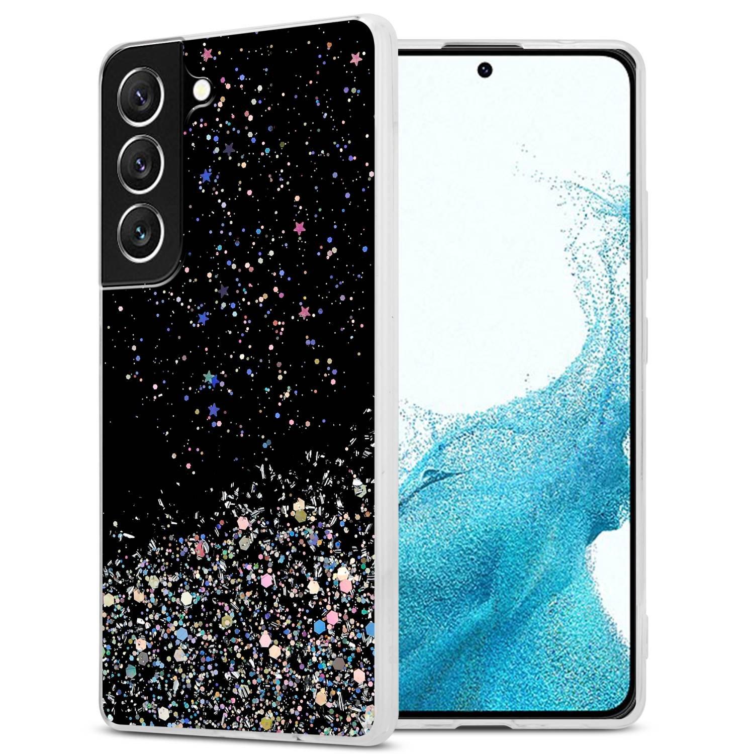 Cadorabo Hülle für Samsung Galaxy S22 TPU Silikon mit funkelnden Glitter